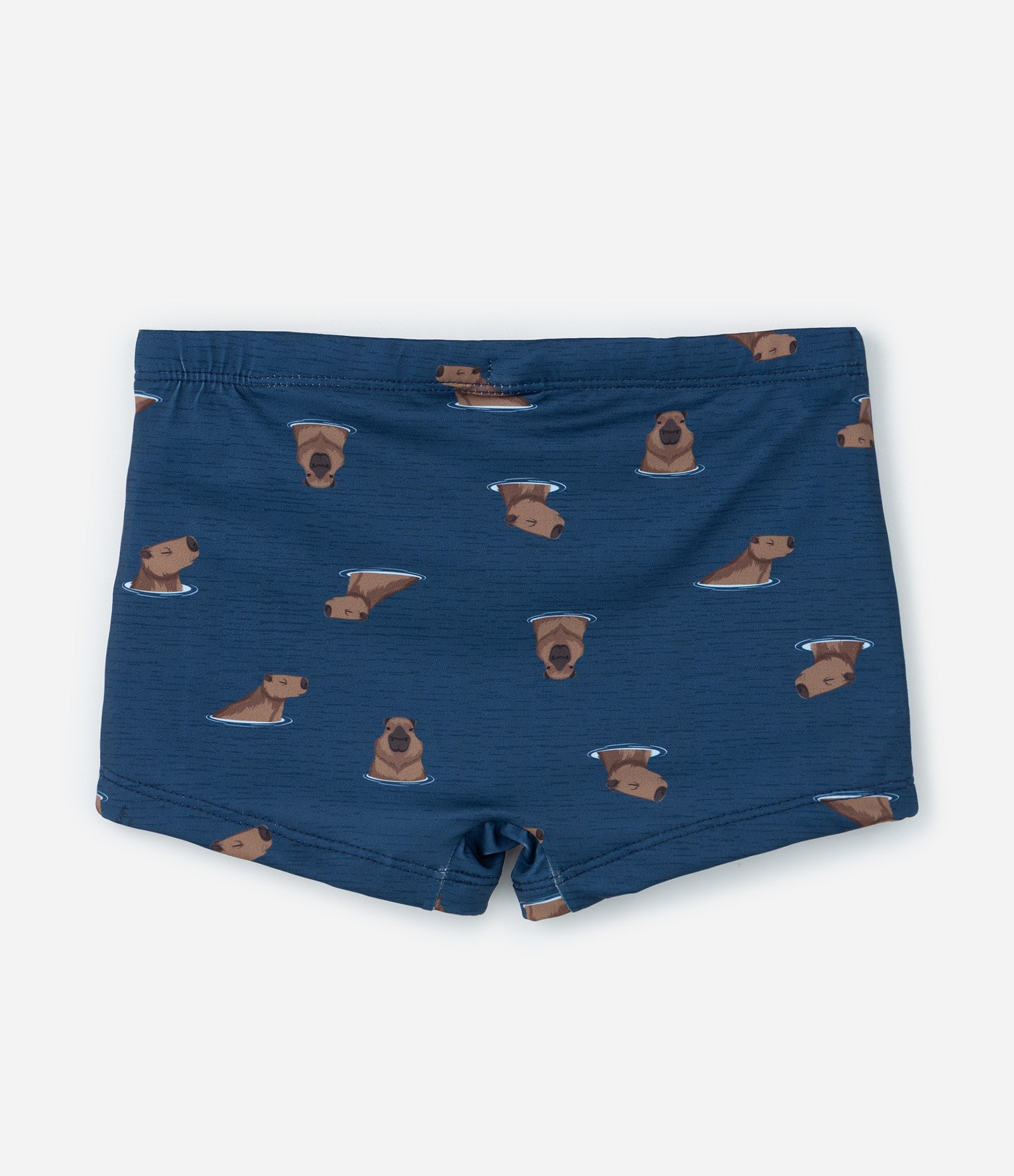 Sunga Infantil em Microfibra com Estampa de Capivaras - Tam 5 ao 14 Anos Azul 2