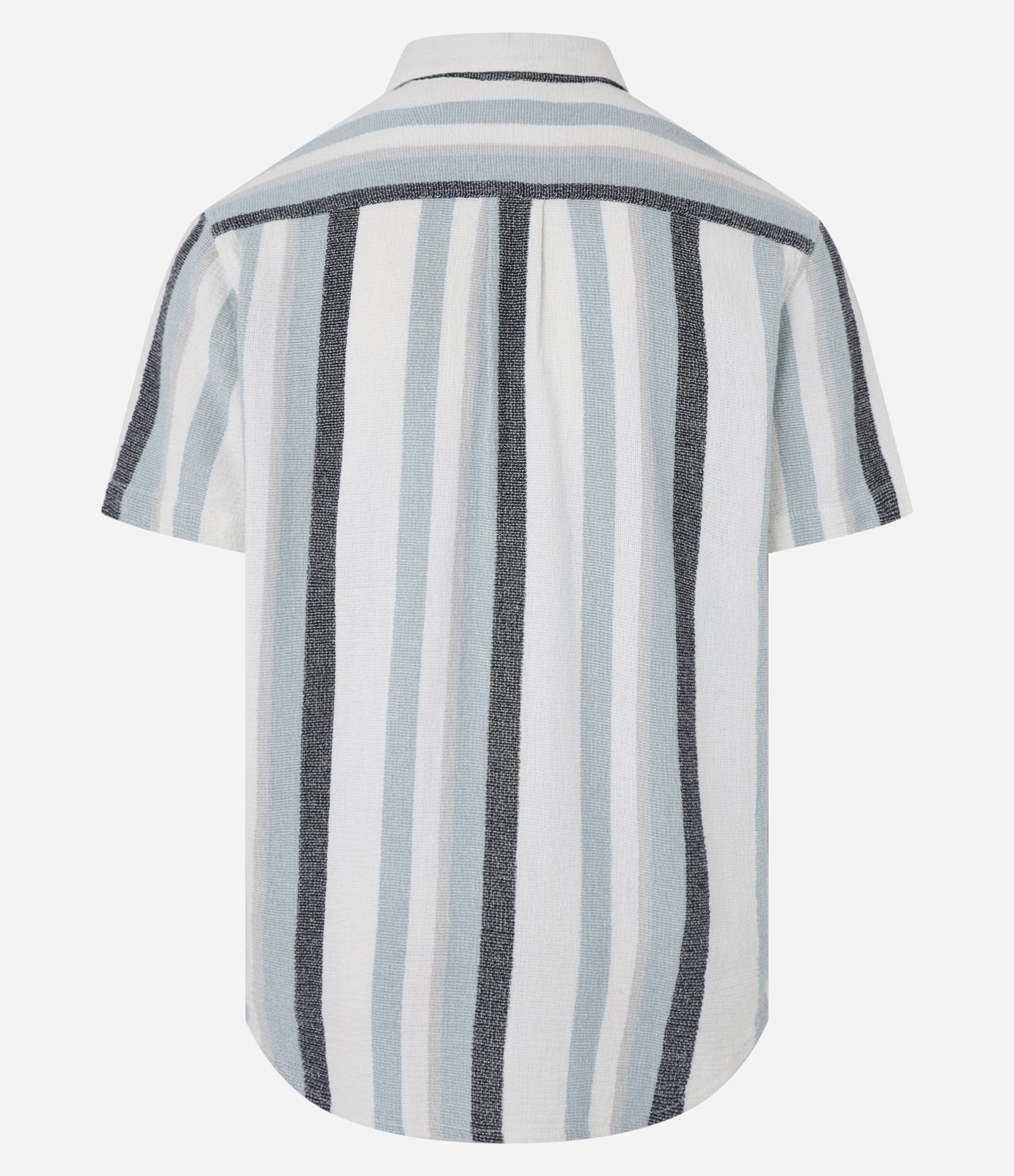 Camisa em Algodão Texturizada com Listras Azul 9