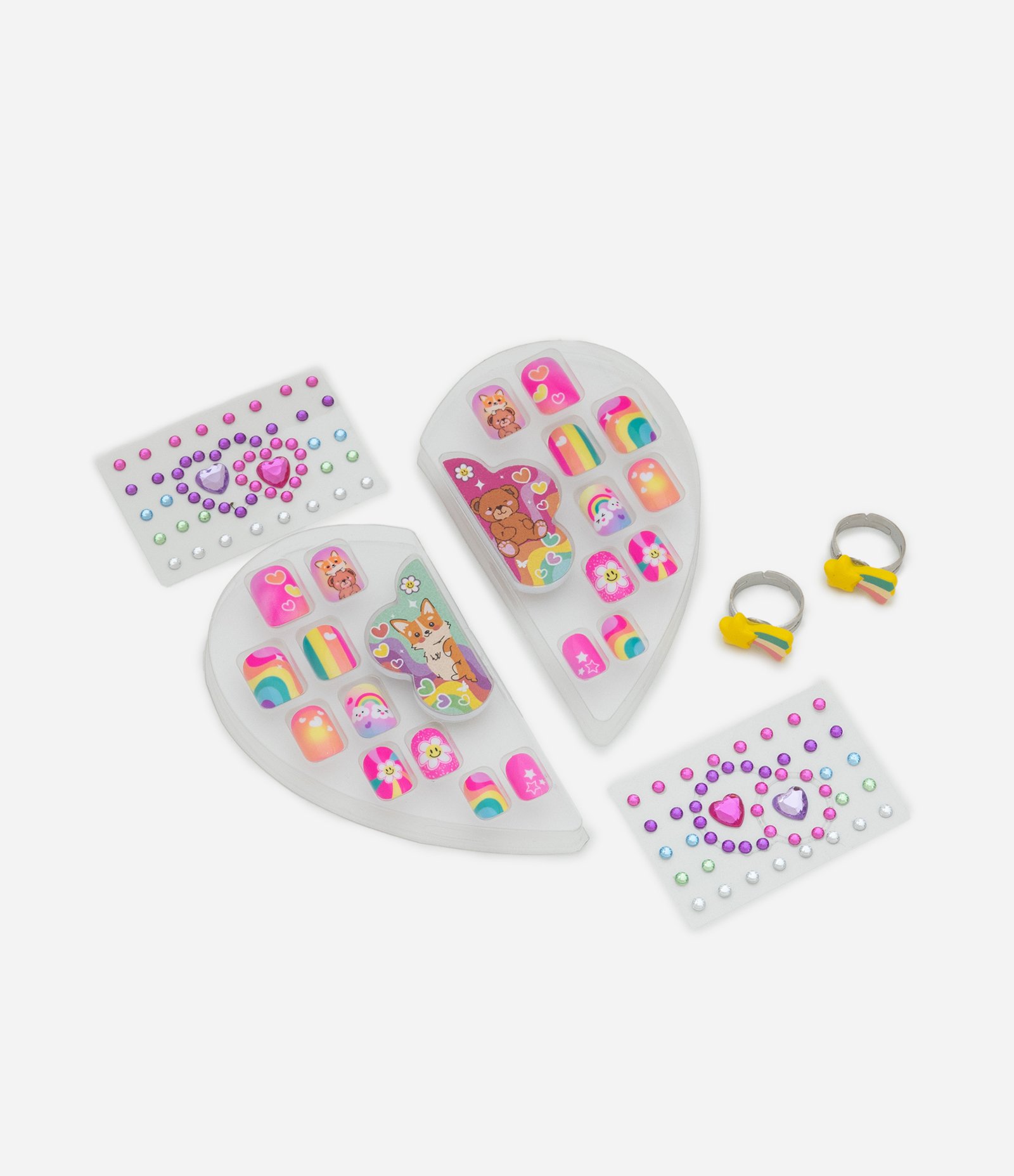 Kit de Unhas Decorativas + Pedras e Anéis Alchemia Multicores 1