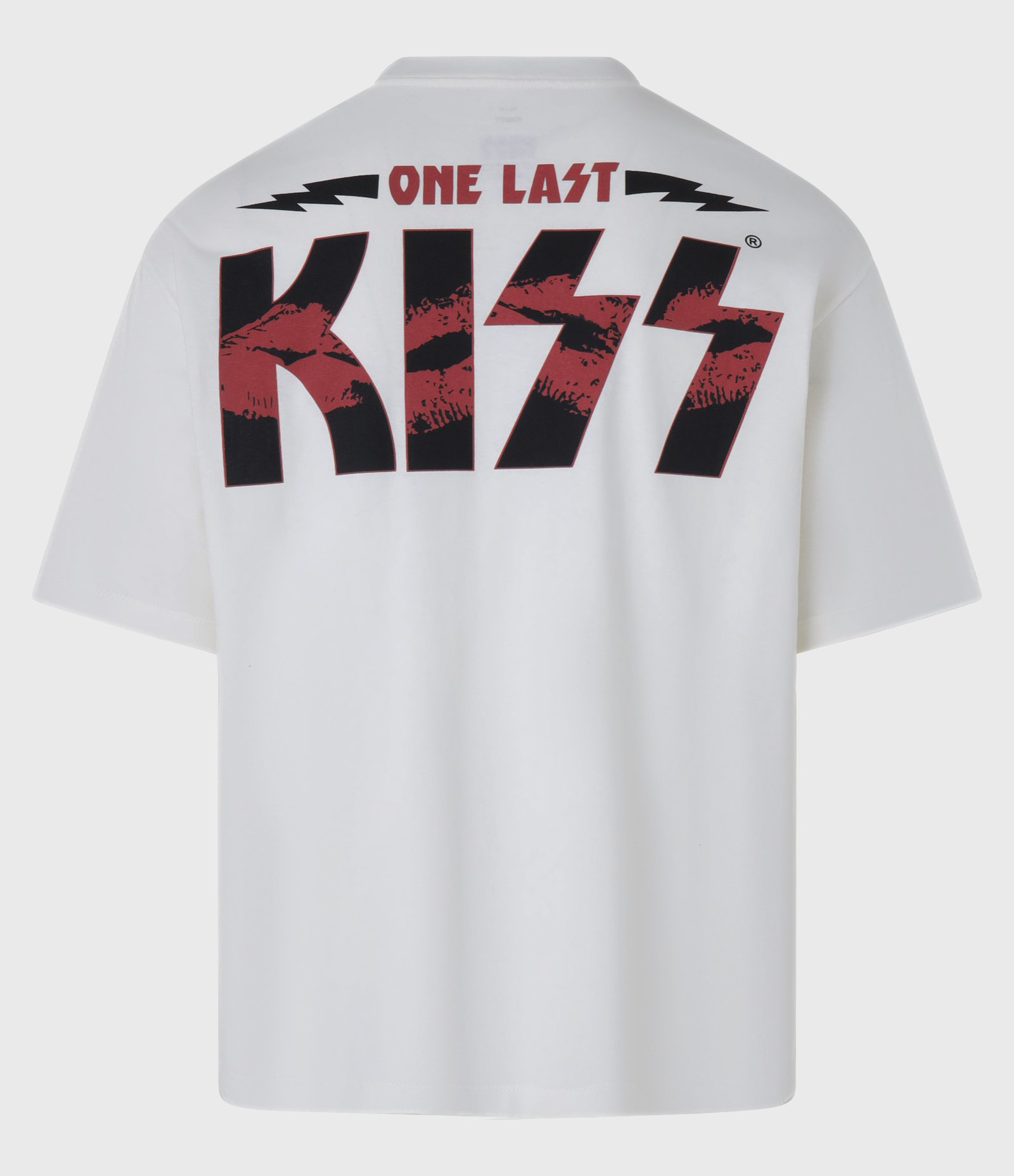 Camiseta Boxy em Malhão com Estampa Kiss Branco 2