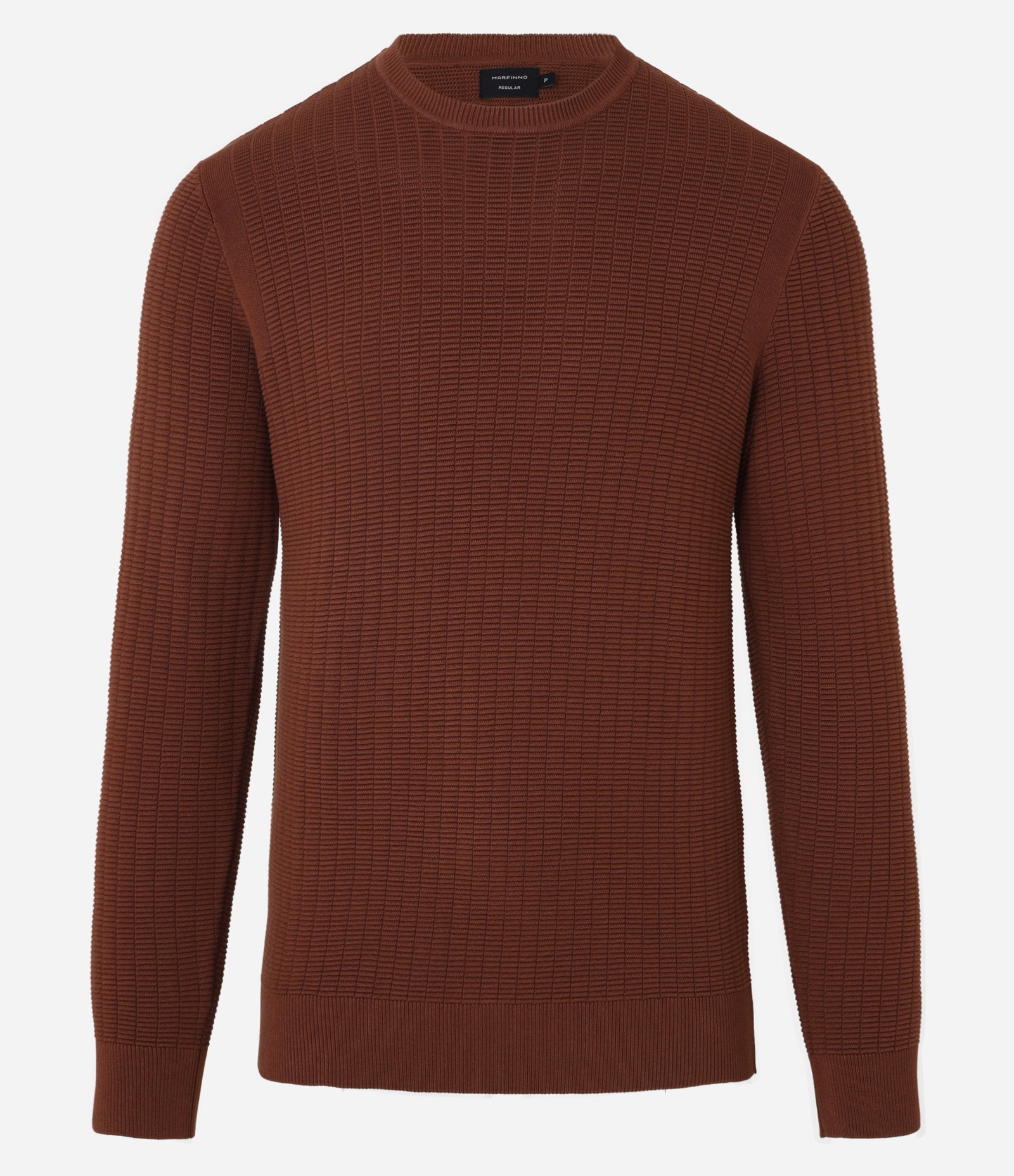 Suéter em Malha com Textura Xadrez Grid Vermelho 5