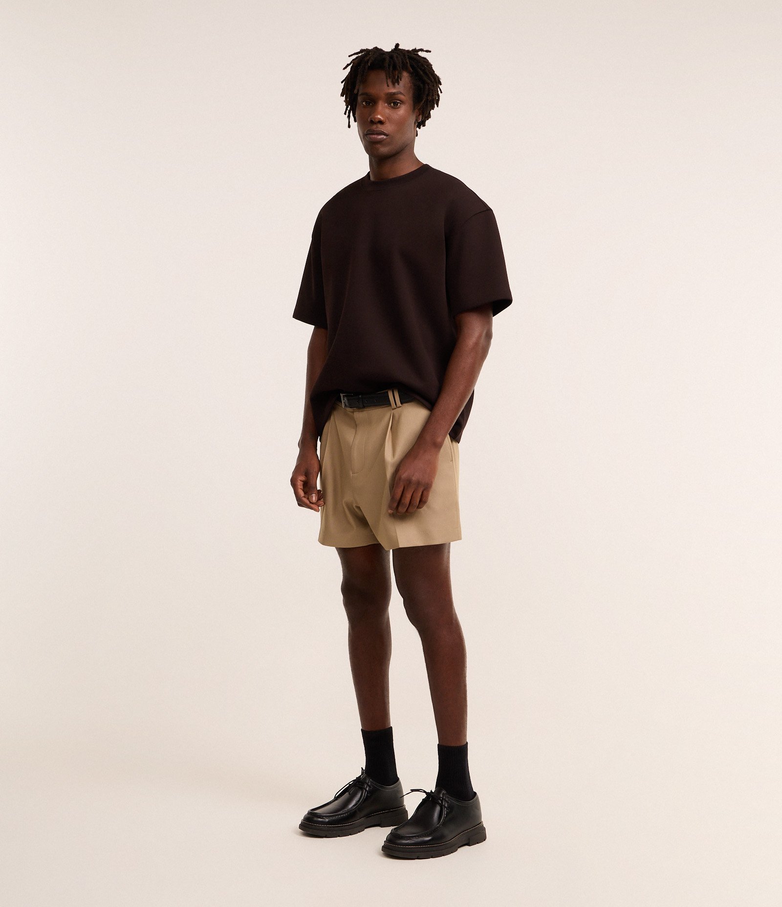 Camiseta Boxy Tech em Malha Pesada Marrom 2