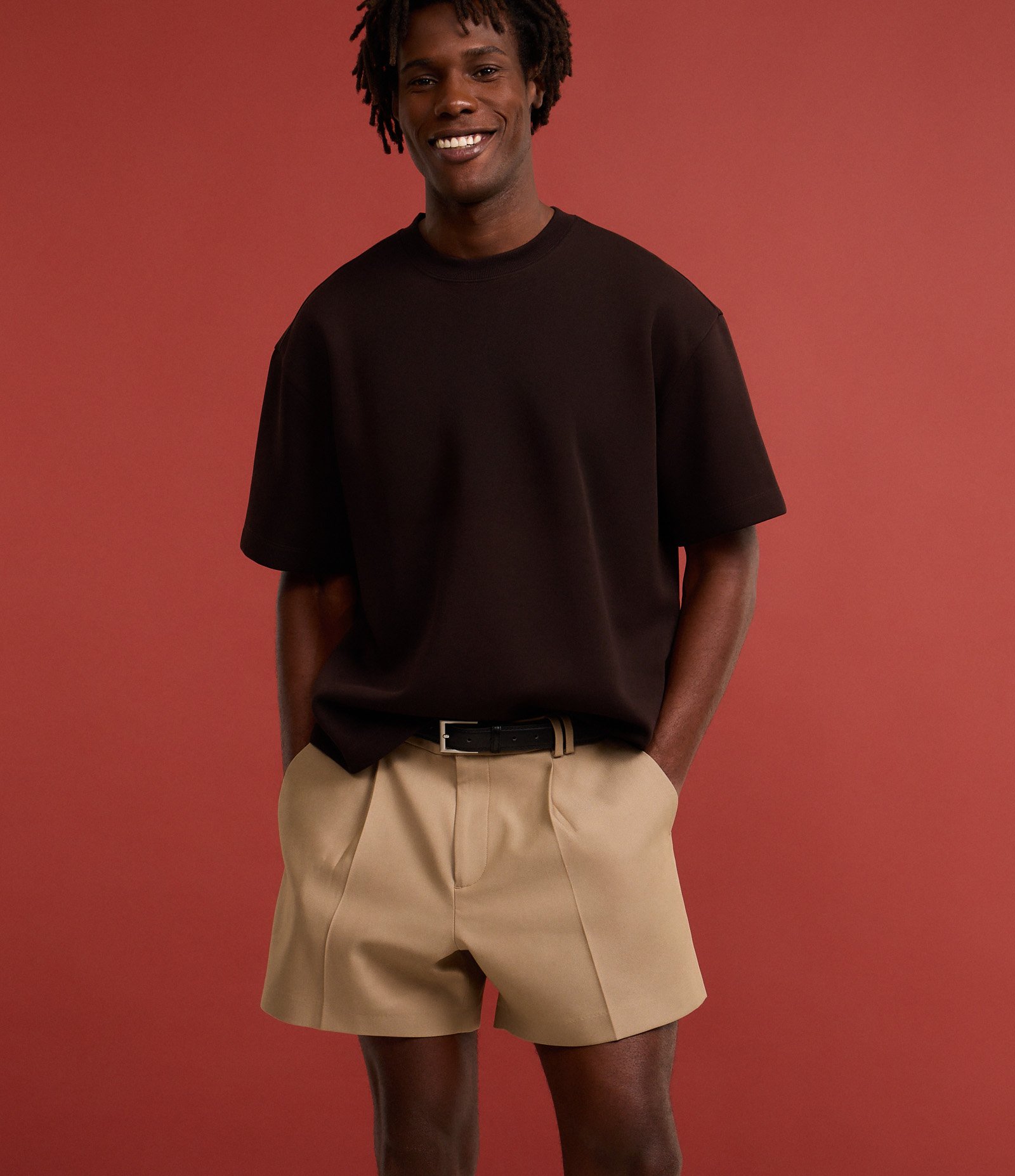 Camiseta Boxy Tech em Malha Pesada Marrom 3