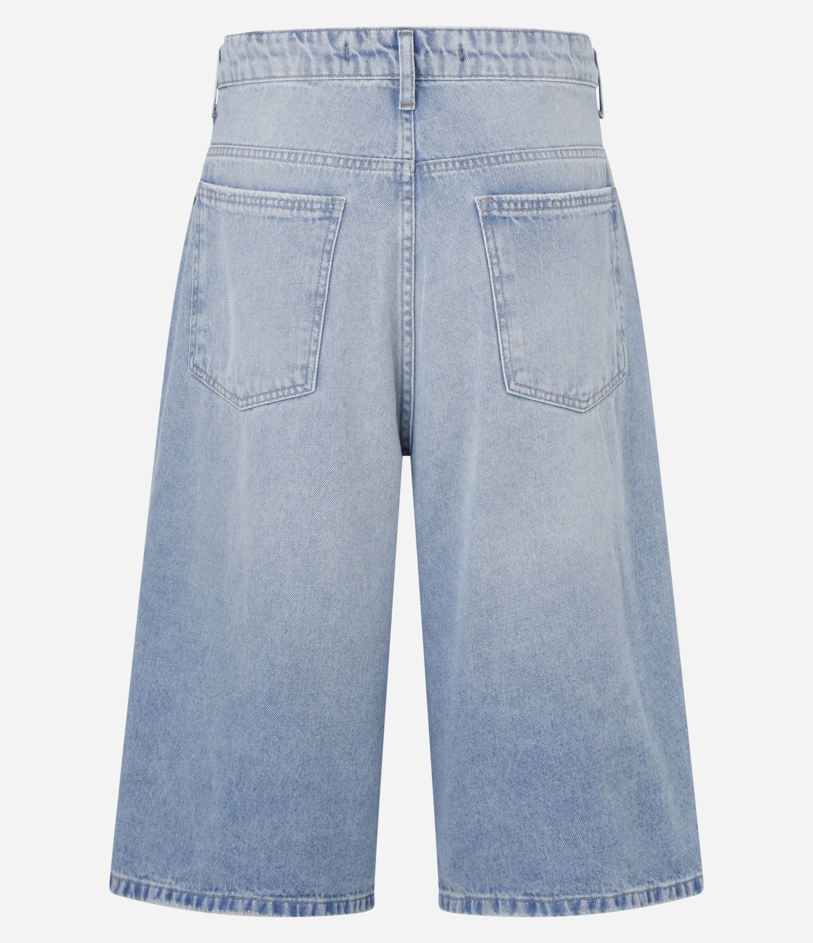 Bermuda Jorts Super Baggy em Jeans com Estampa Cordão e Puídos Azul 7