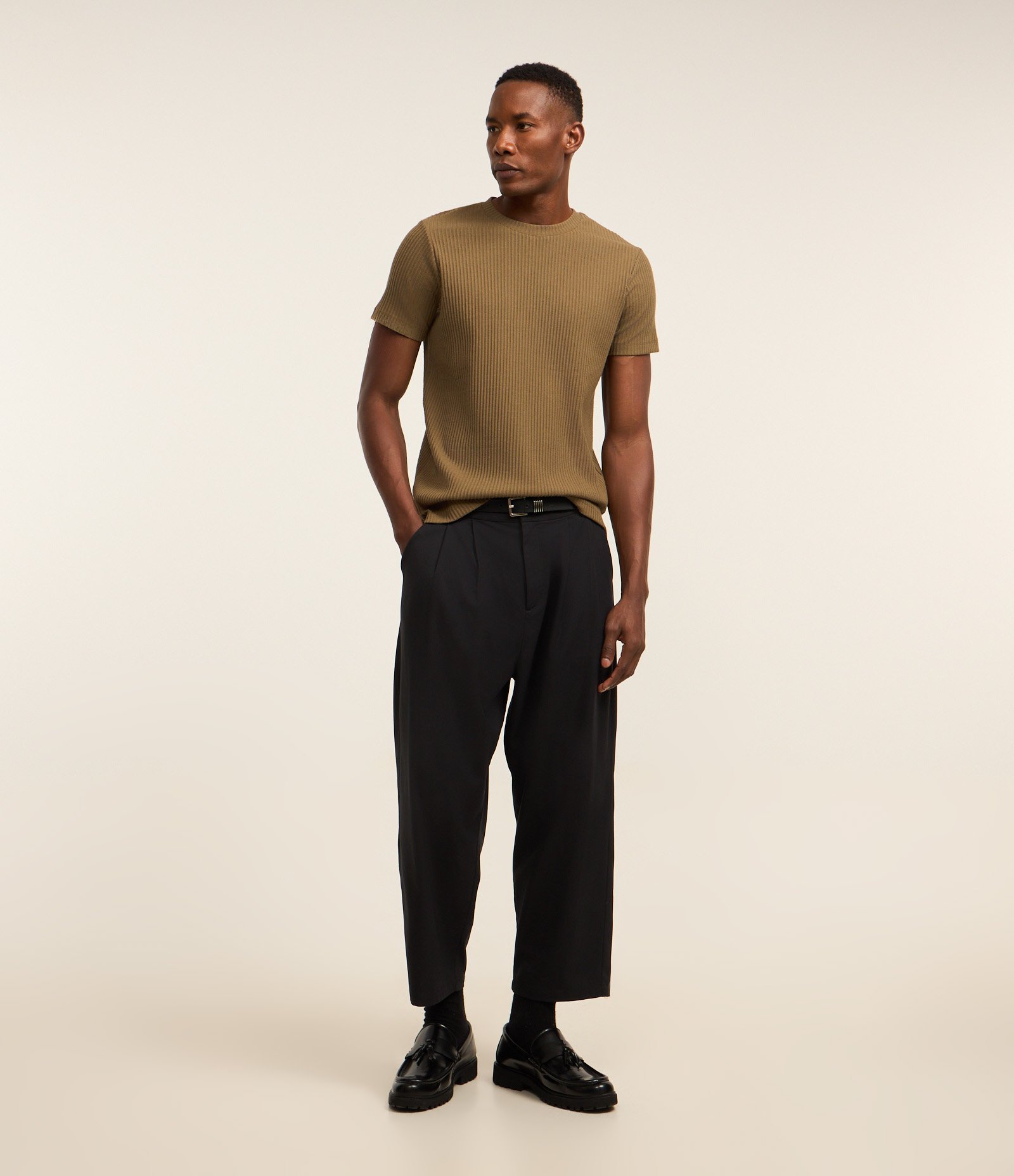 Camiseta em Ribana com Textura Aveludada Marrom 2