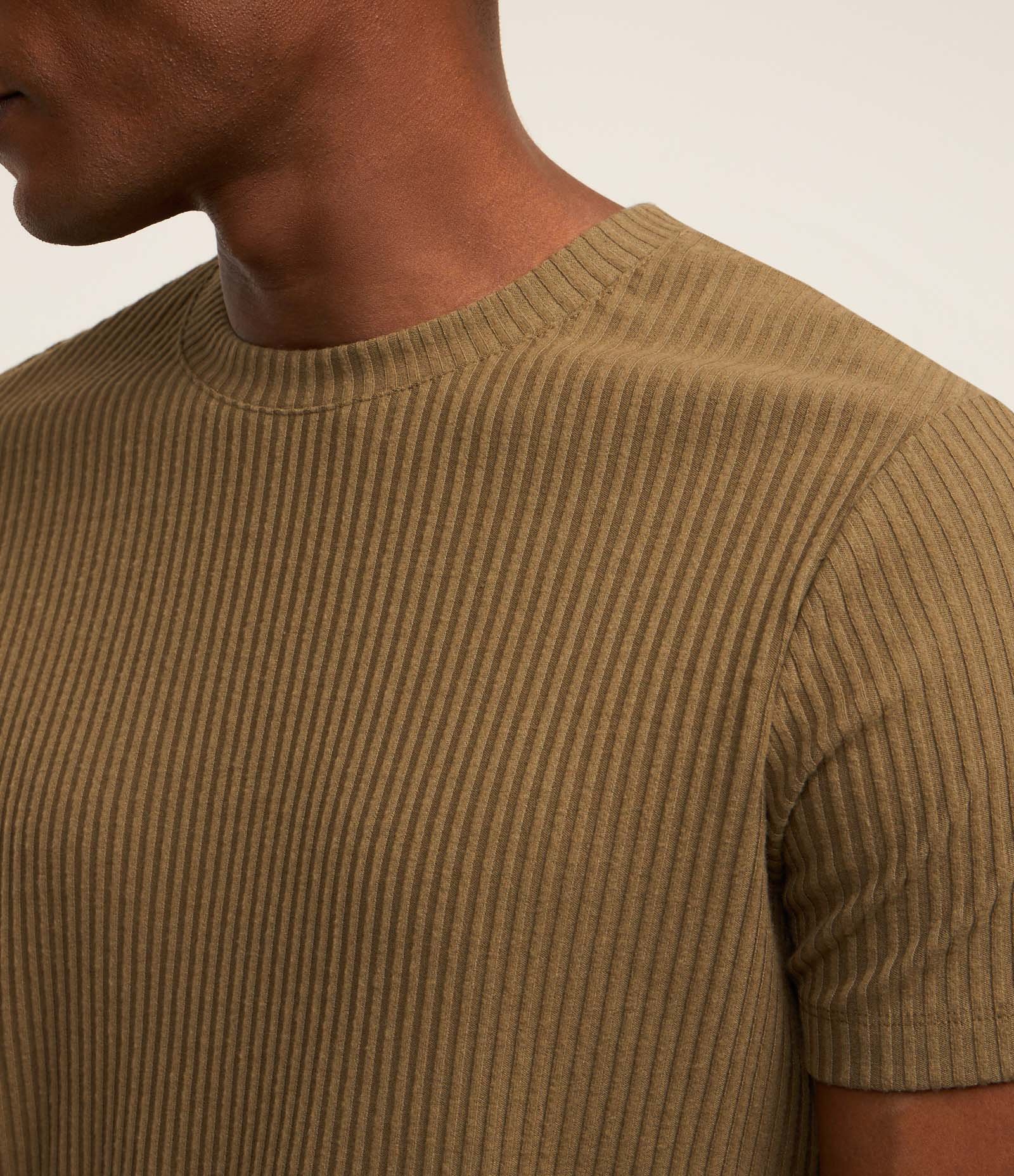 Camiseta em Ribana com Textura Aveludada Marrom 3
