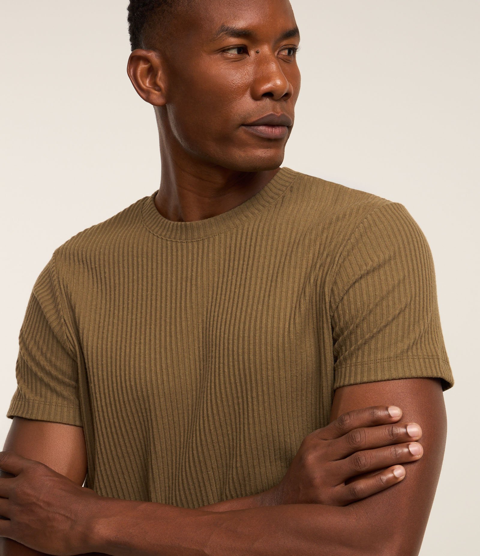 Camiseta em Ribana com Textura Aveludada Marrom 5