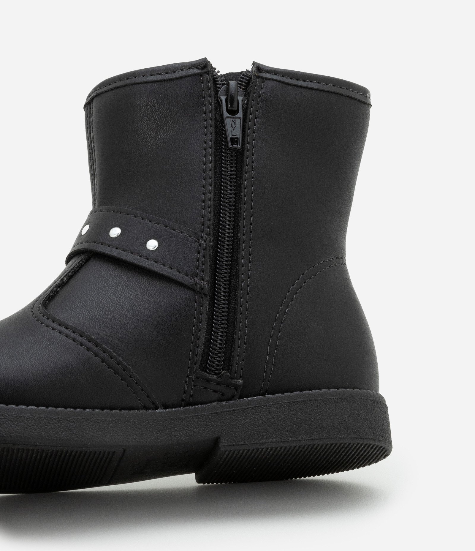 Bota Infantil em PU com Tira e Fivela - Tam 20 ao 25 Preto 3