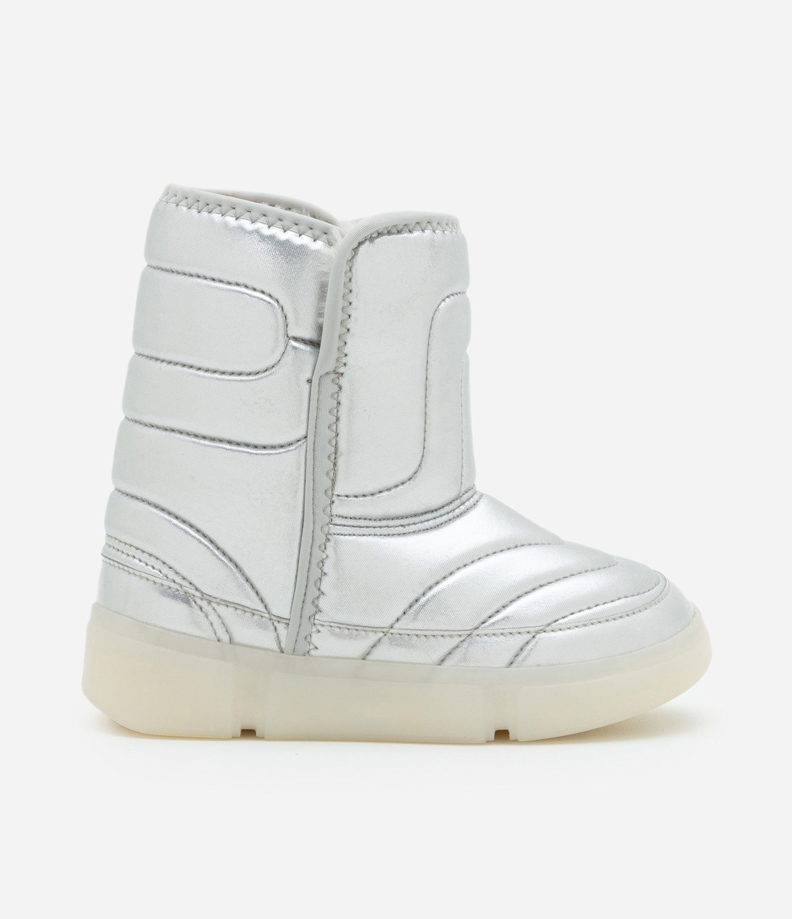 Bota Infantil com Forro de Pelinho e Sola LED - Tam 20 ao 30 Prata 5