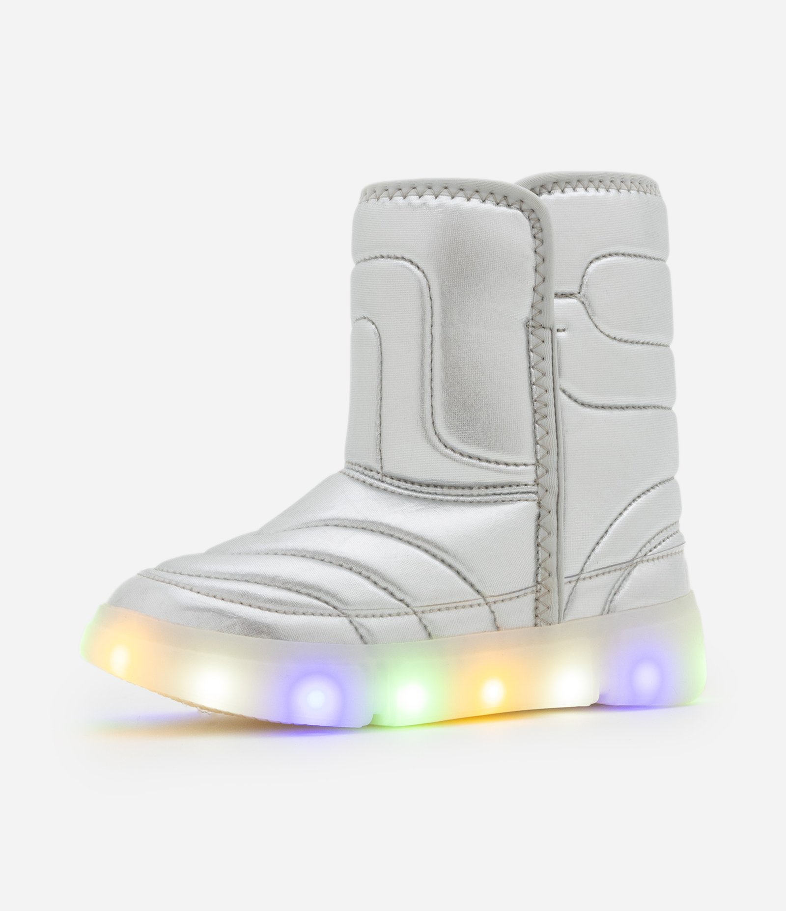 Bota Infantil com Forro de Pelinho e Sola LED - Tam 20 ao 30 Prata 1