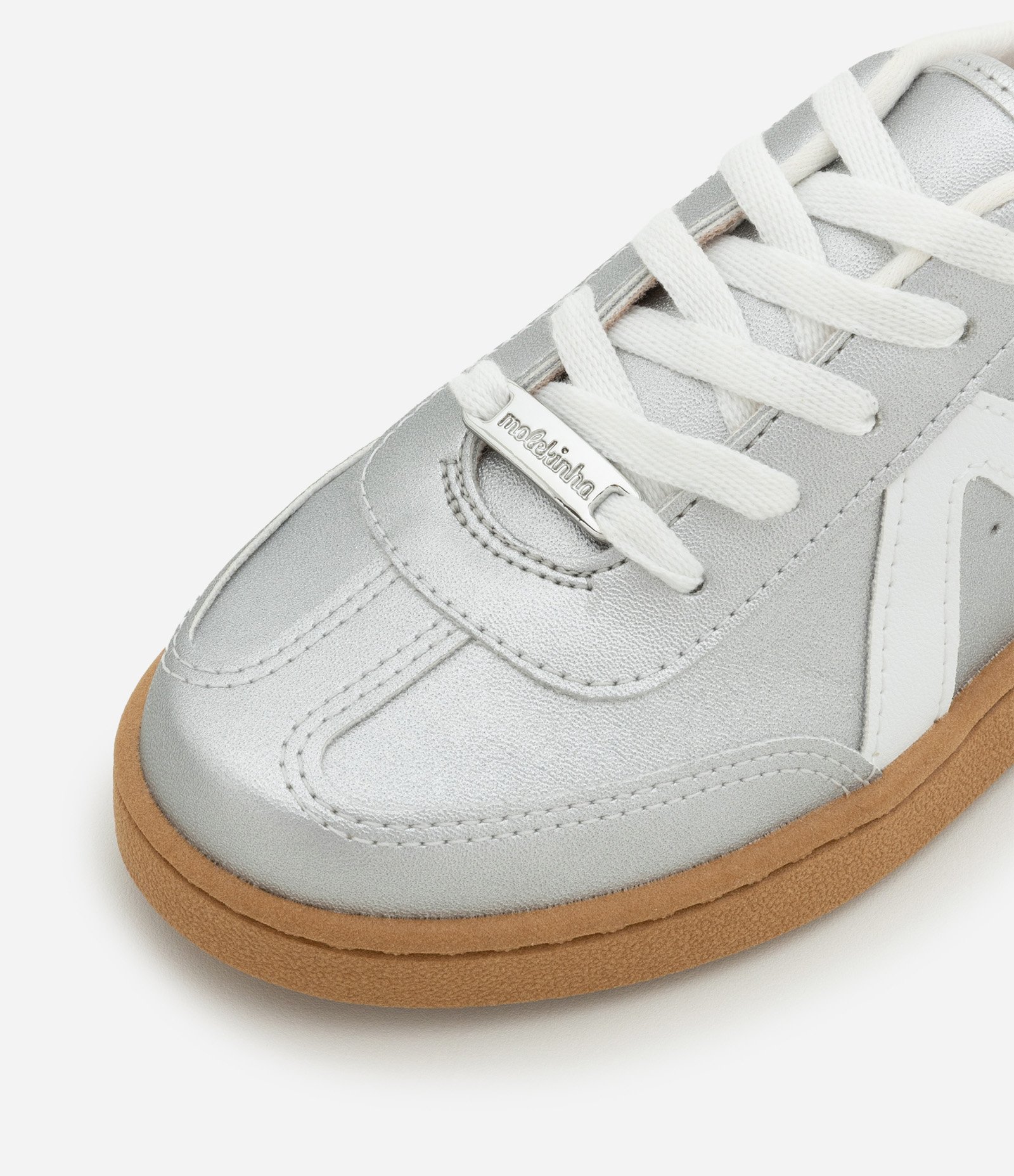 Tênis Infantil em Pu com Recortes e Sola Contrastante - Tam 26 ao 36 Prata 3