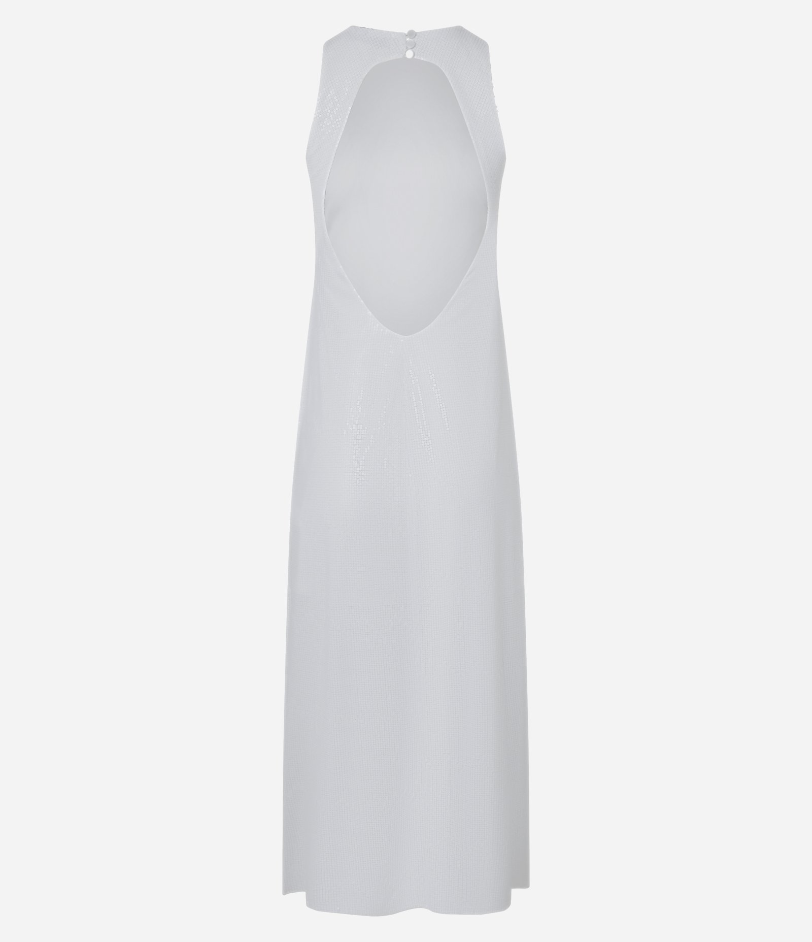 Vestido Longo em Paetê com Costas Abertas Branco 9