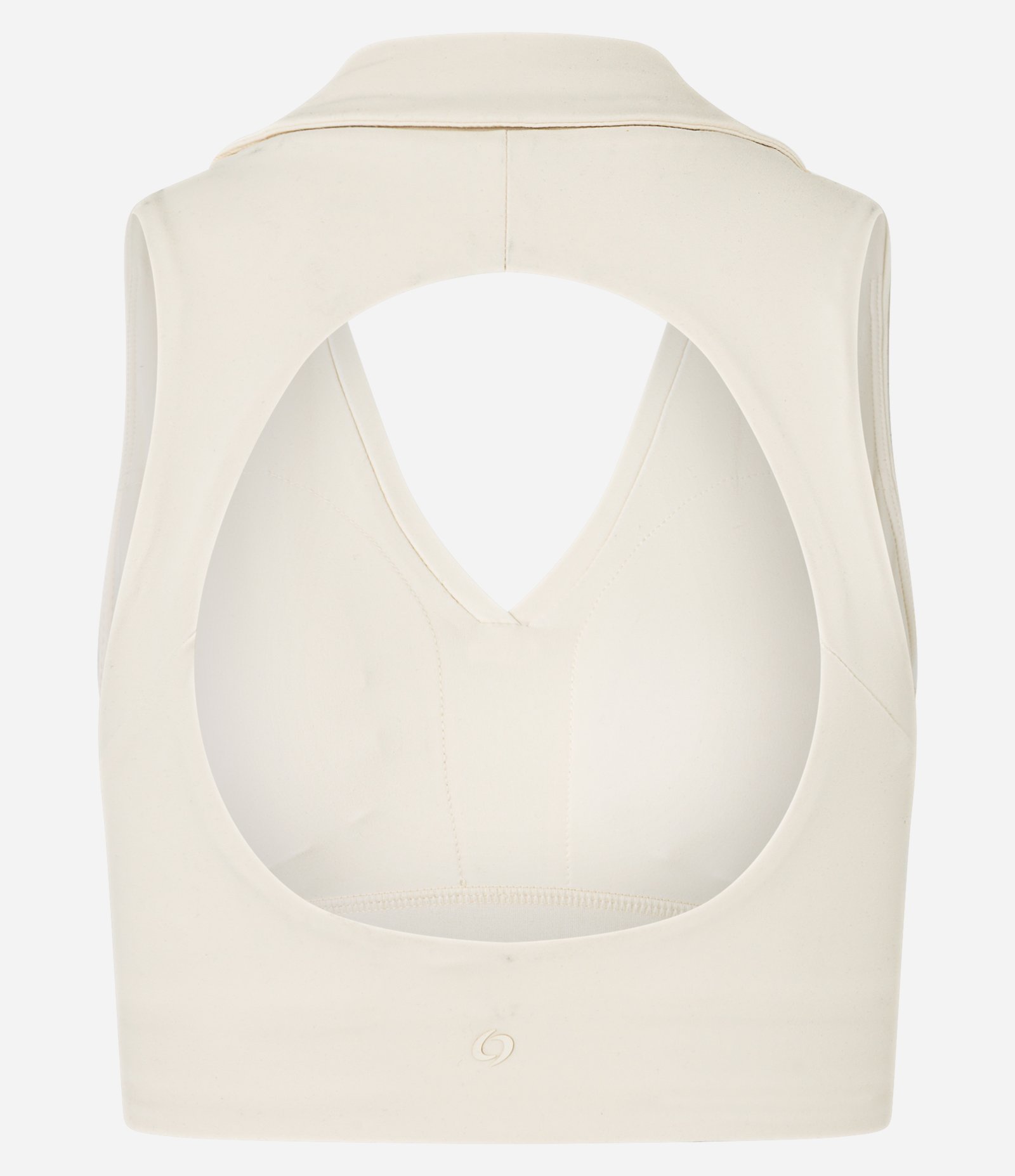 Top sem Bojo Esportivo em Microfibra com Gola Polo e Abertura nas Costas Off White 6
