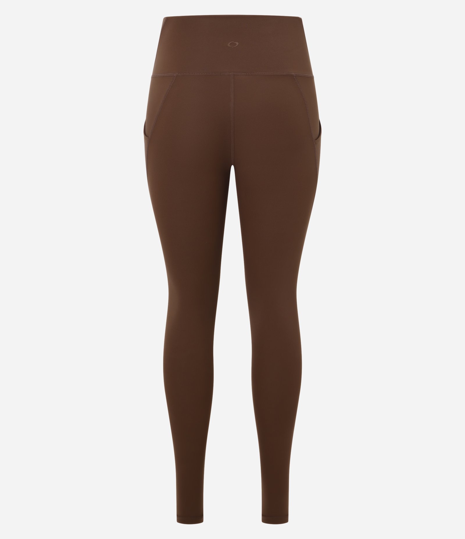 Calca Legging Esportiva em Microfibra com Bolsos Marrom 7