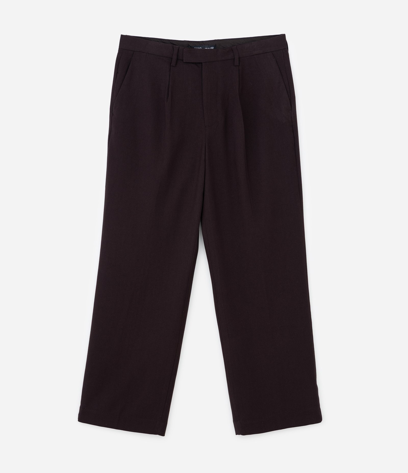 Calça Wide Leg com Bolso e Friso Alfaiatada Marrom 5