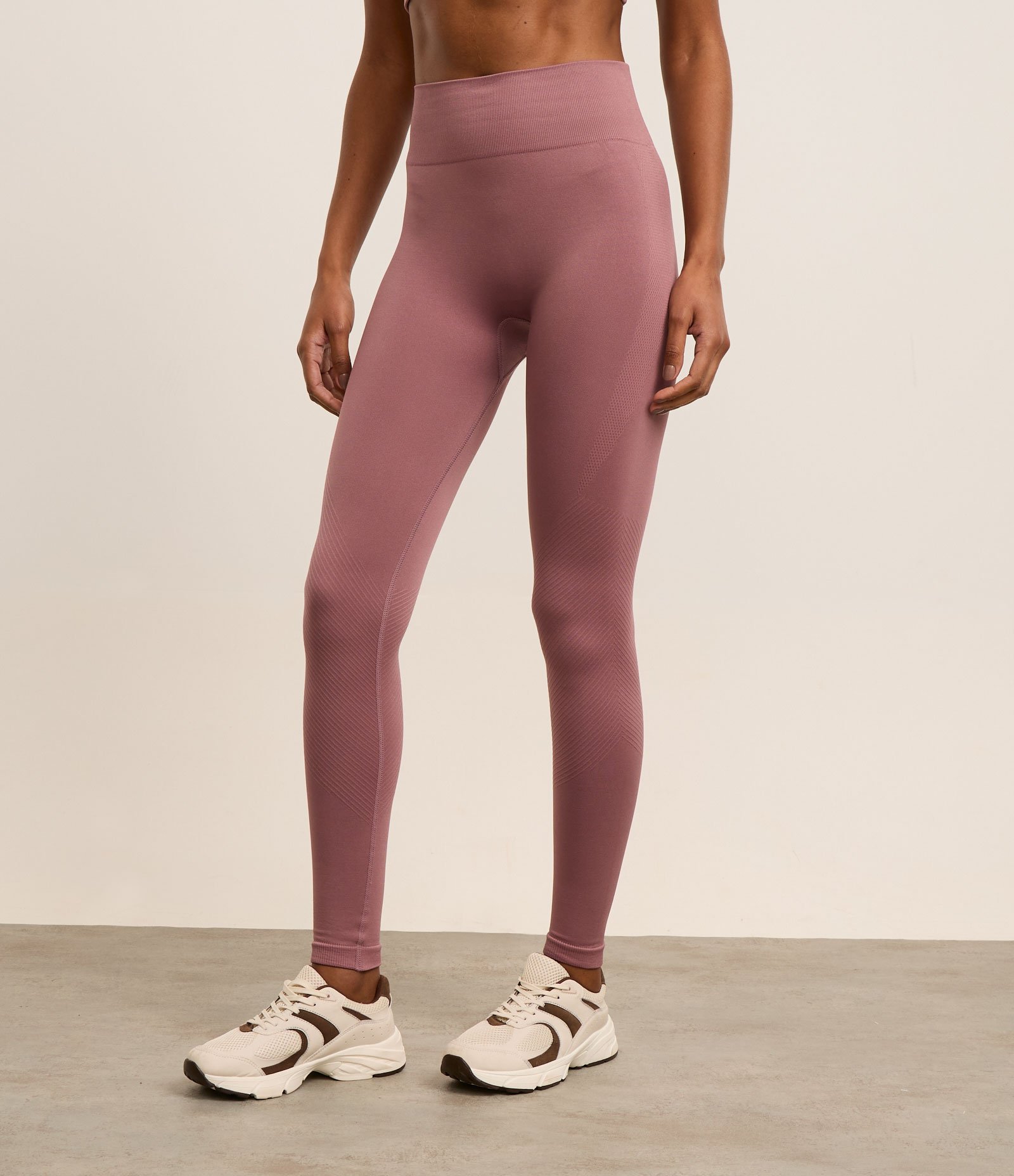 Calça Legging Esportiva Texturizada e Sem Costura Rosa 2