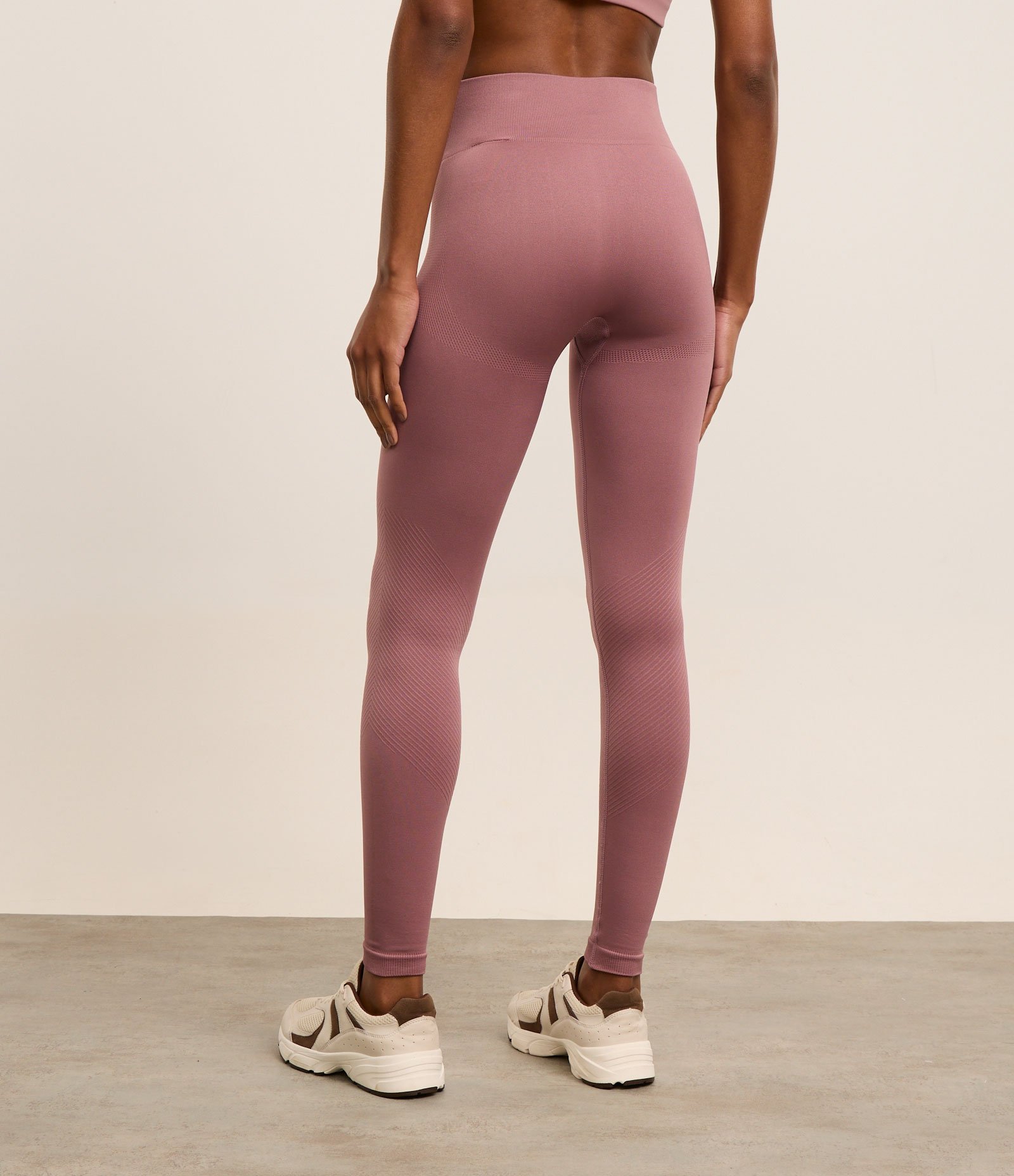 Calça Legging Esportiva Texturizada e Sem Costura Rosa 3