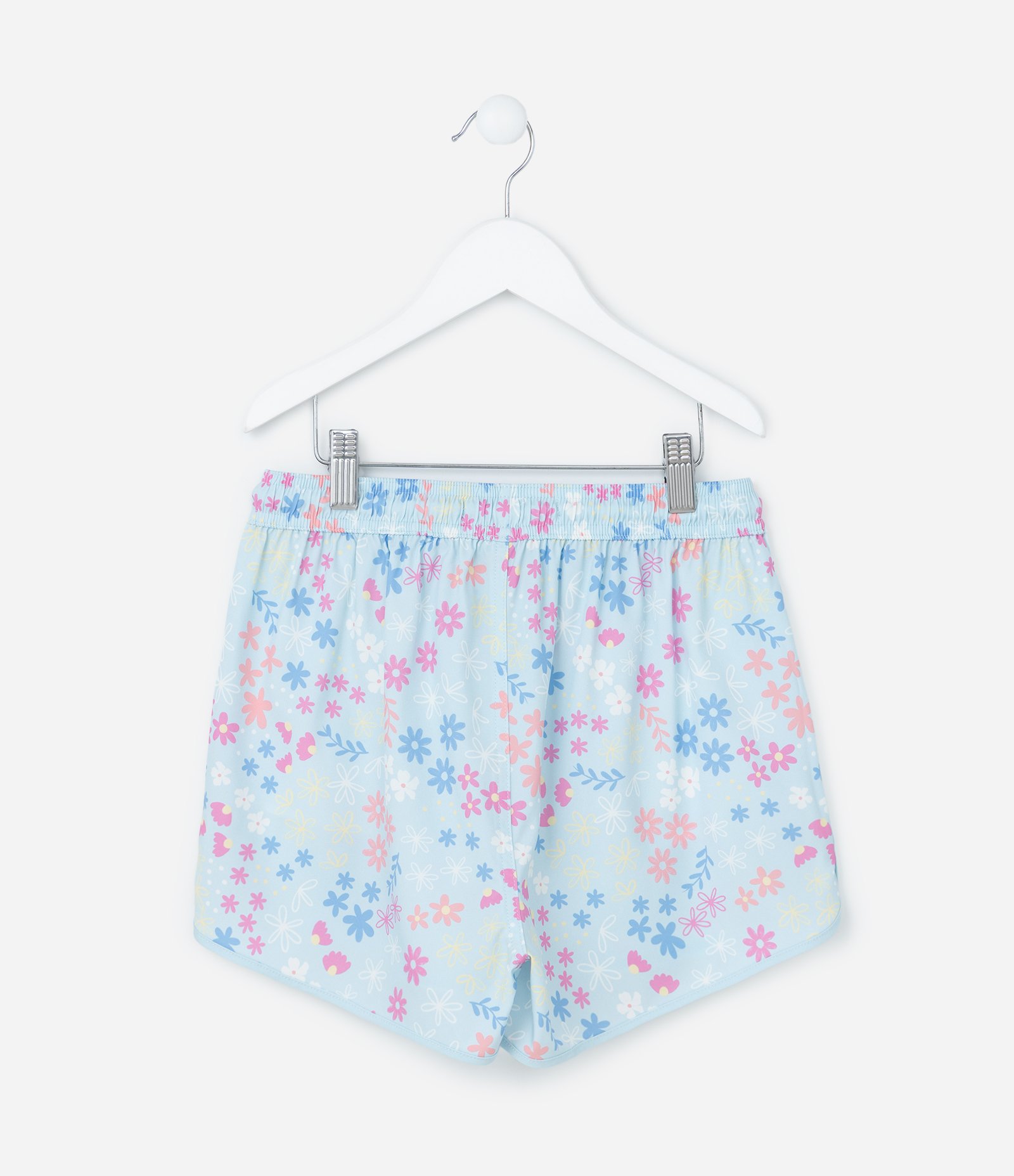 Short Infantil em Microfibra com Estampa Floral - Tam 5 a 14 Anos Azul 2