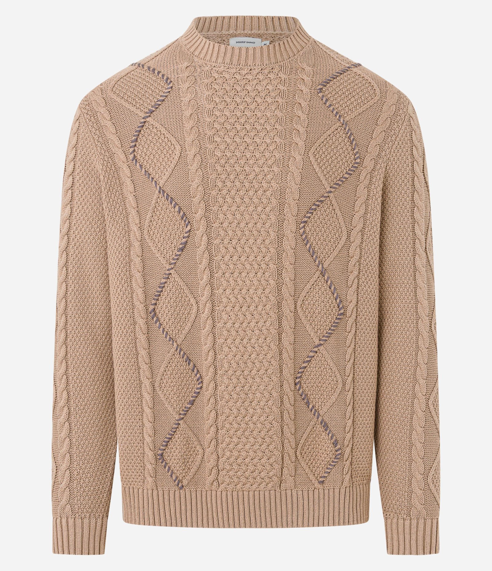 Suéter em Algodão com Textura e Detalhe Manual Marrom 5