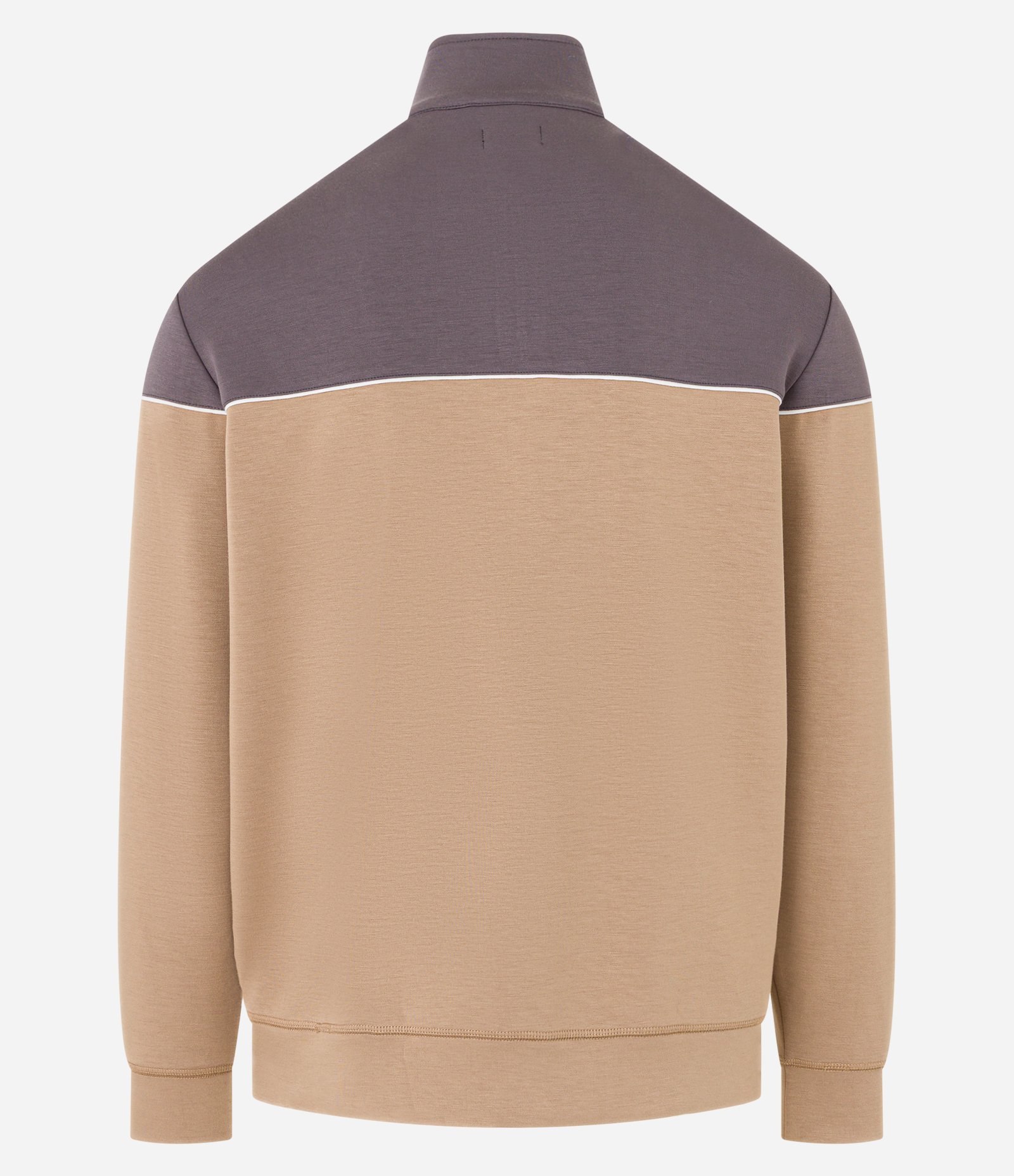 Blusão com Zíper na Gola e Bloco de Cor Marrom 9