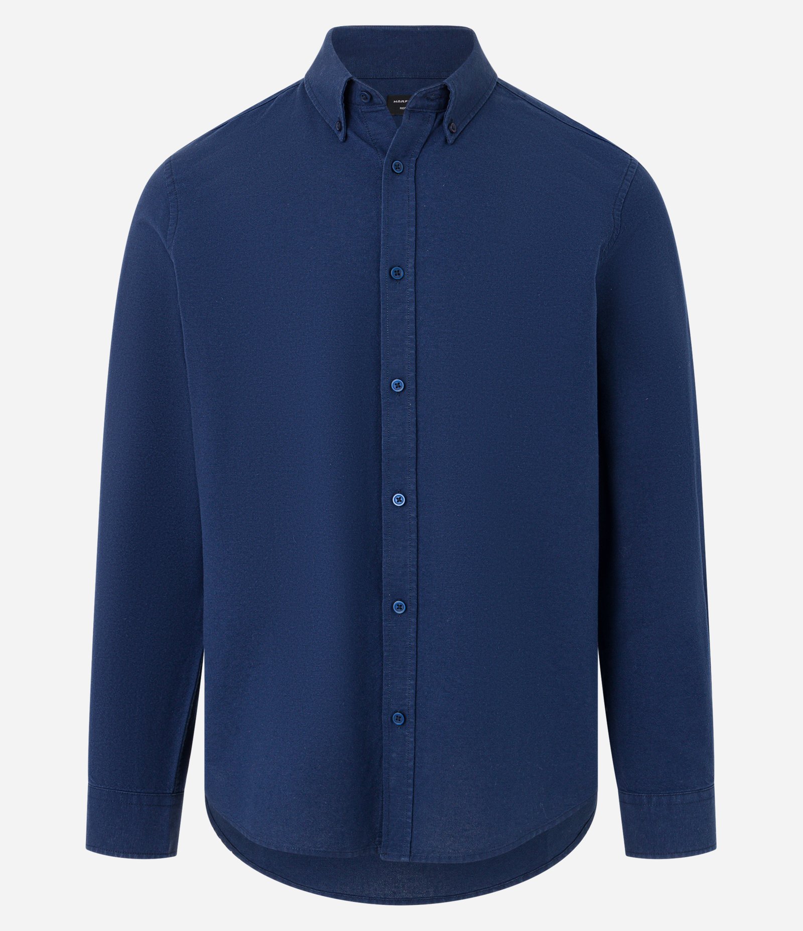 Camisa Regular Básica em Oxford Azul escuro 5
