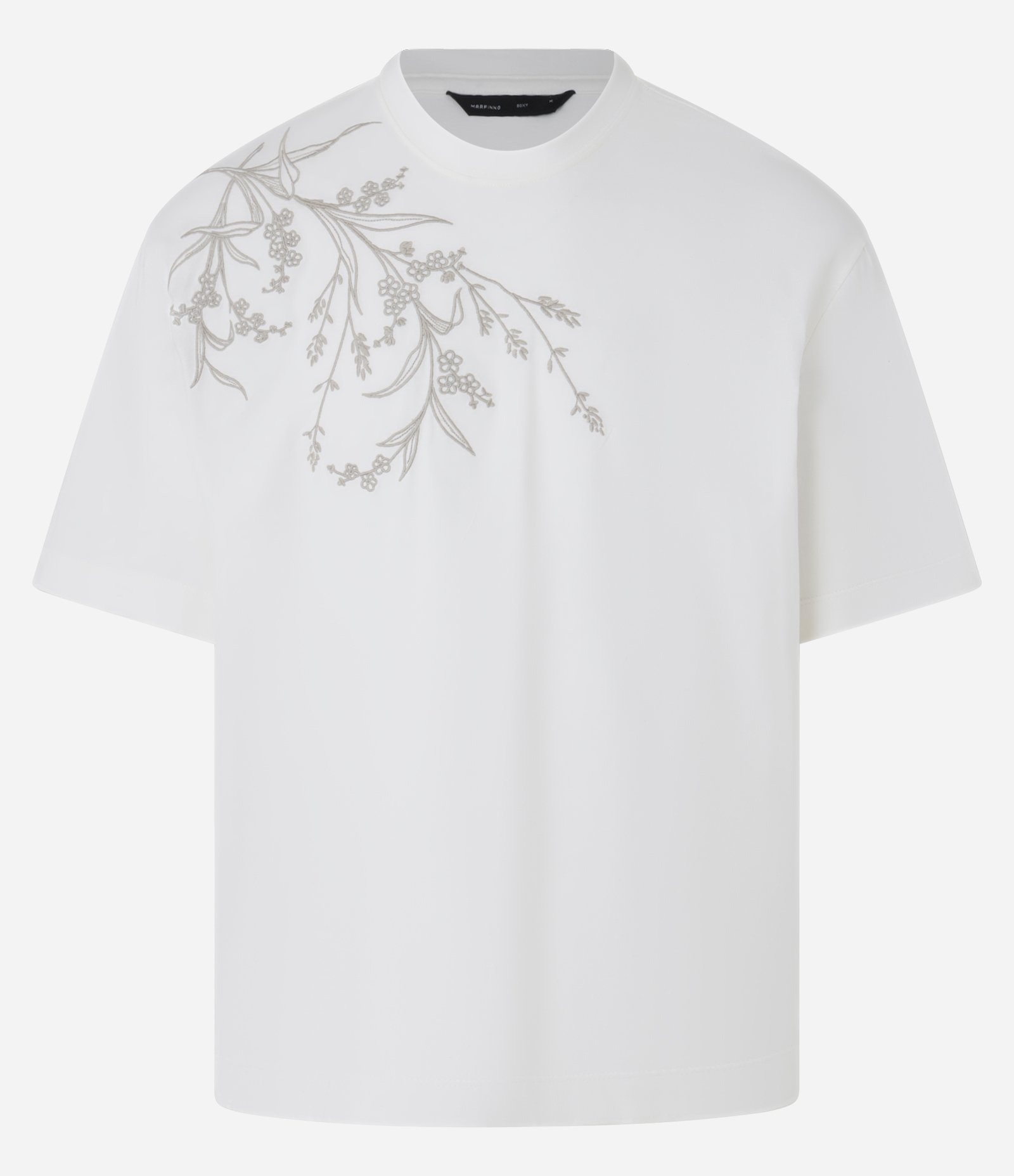 Camiseta Boxy em Algodão com Flor Lateral Bordada Branco 4