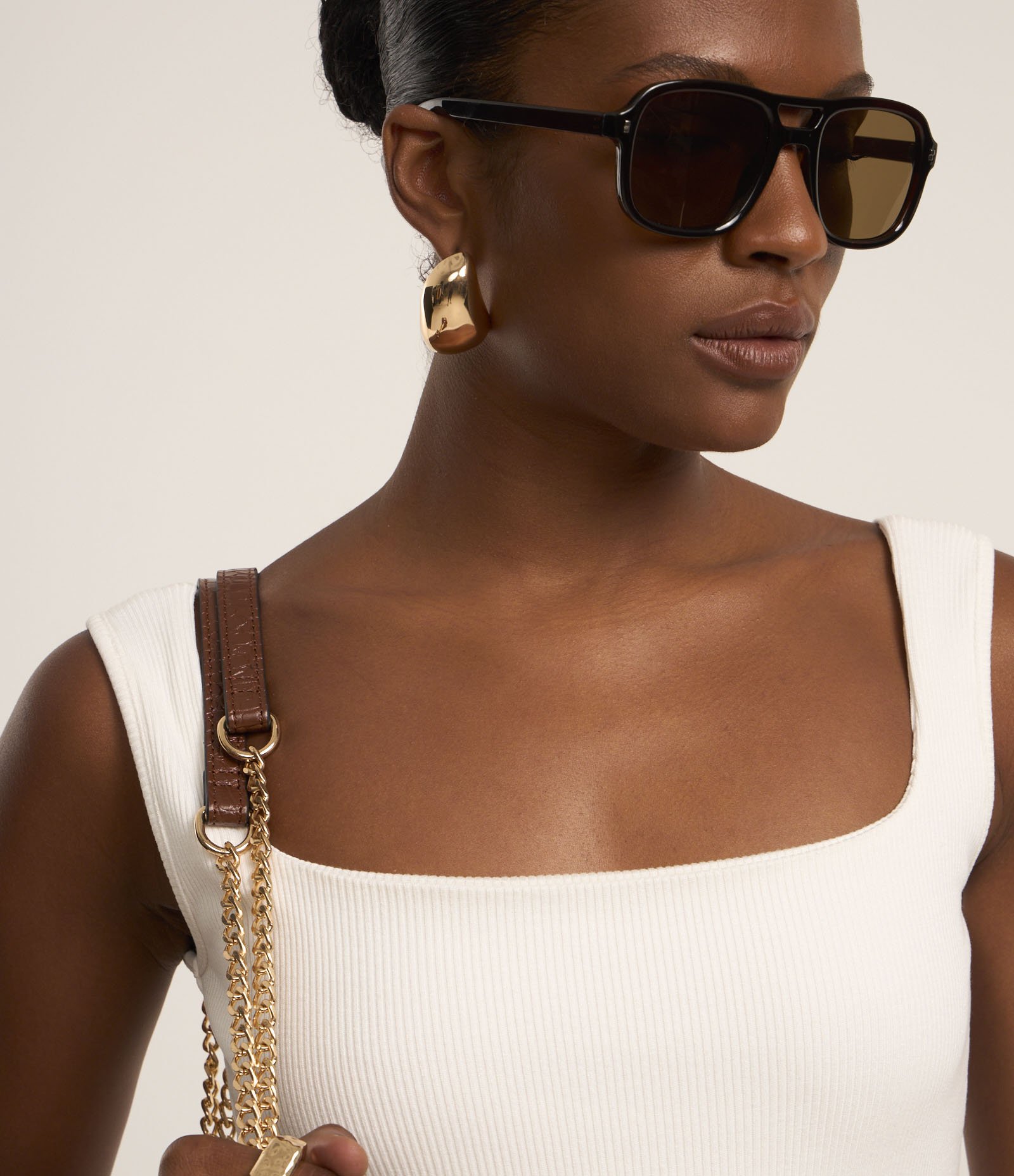 Blusa Sem Manga em Ribana com Decote Quadrado Branco 3