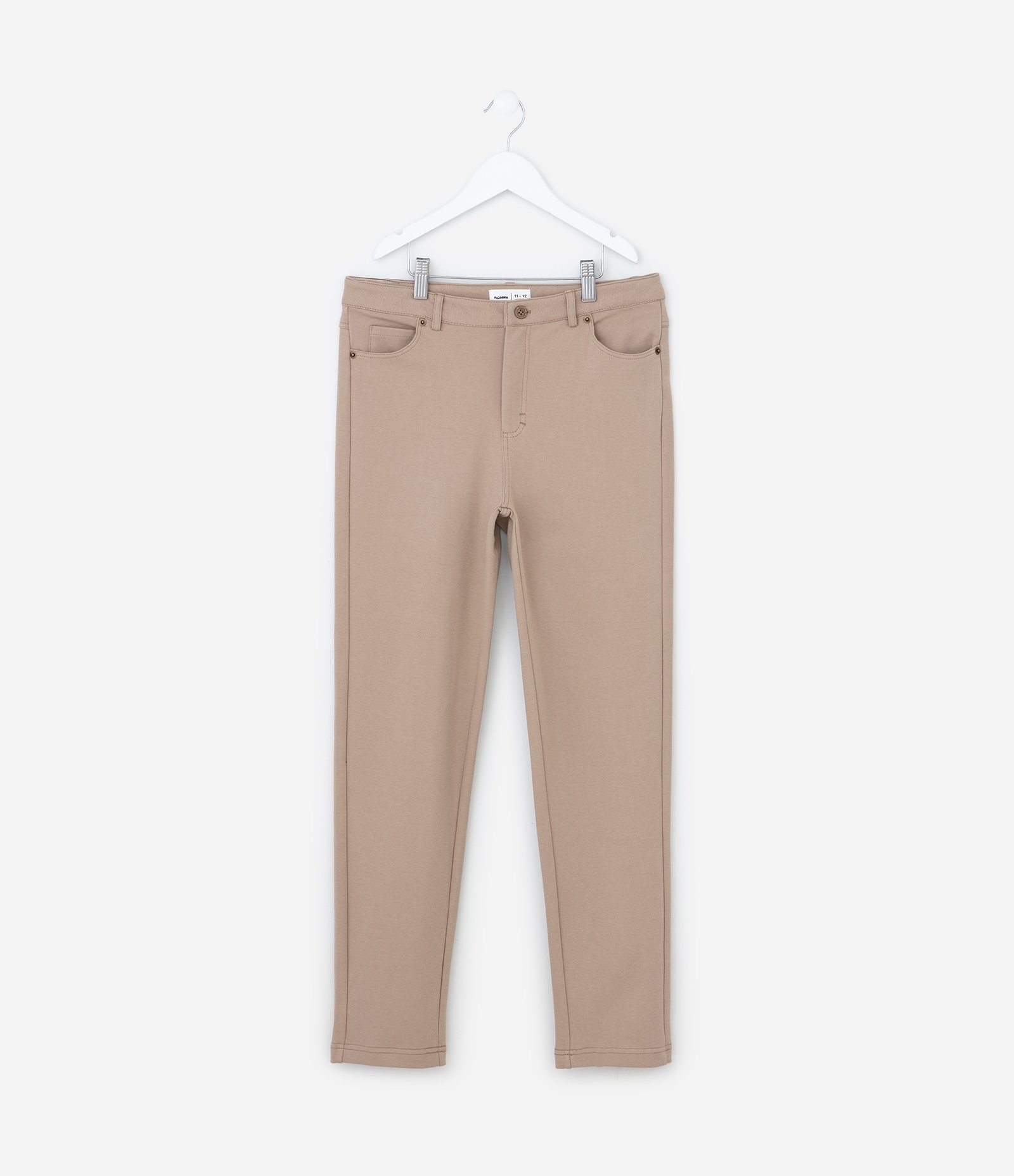 Calça Infantil com Corte Alfaiatado e Bolsos - Tam 5 a 14 Anos Bege 1