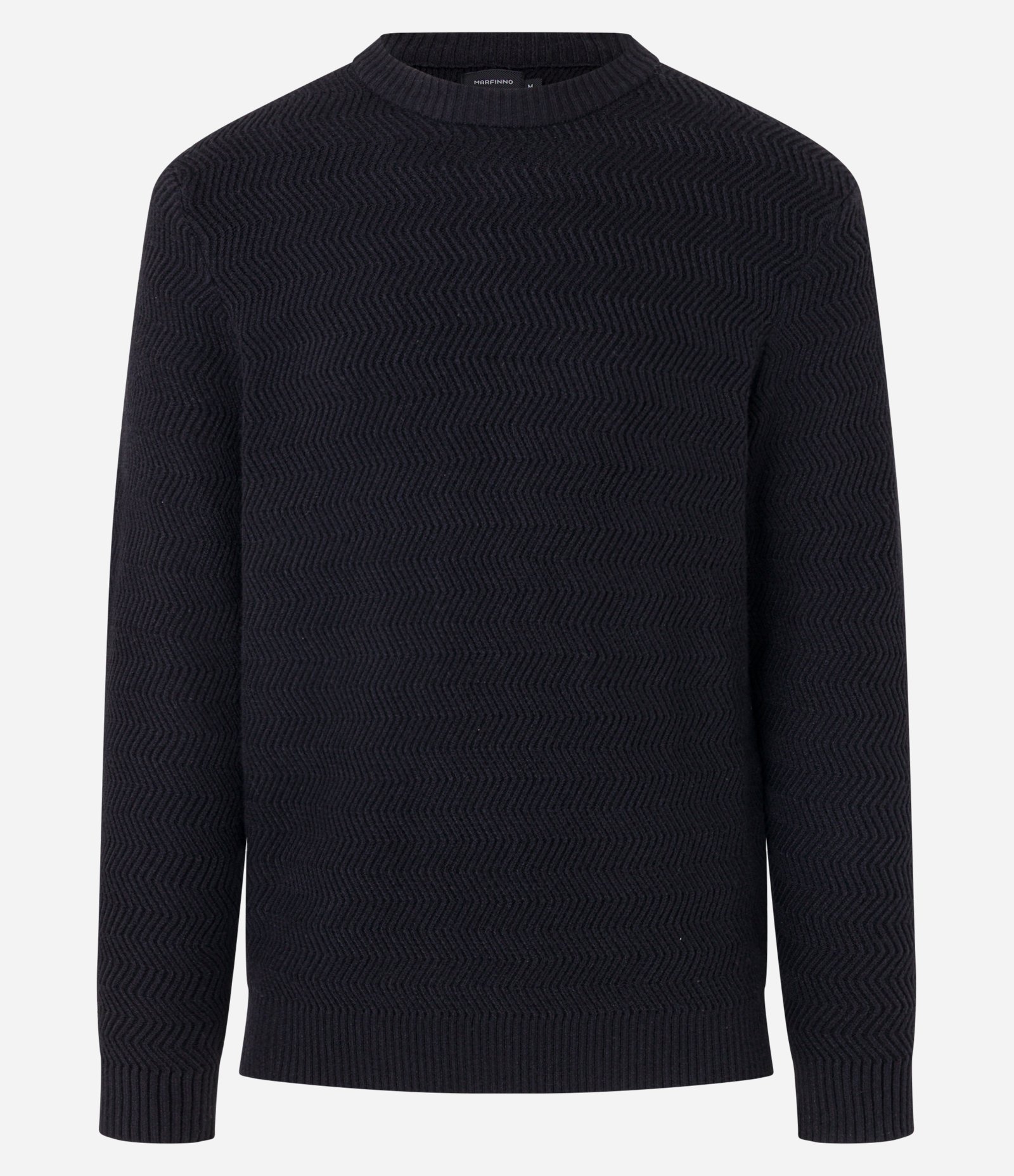 Suéter em Tricô com Textura Zig Zag Preto 7