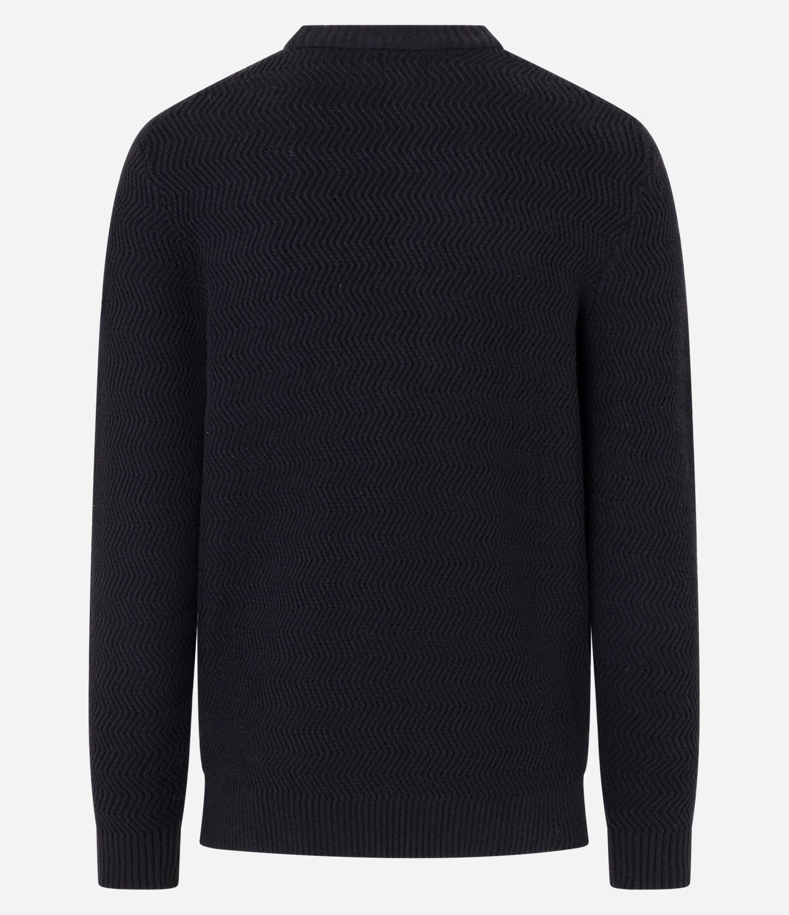 Suéter em Tricô com Textura Zig Zag Preto 9