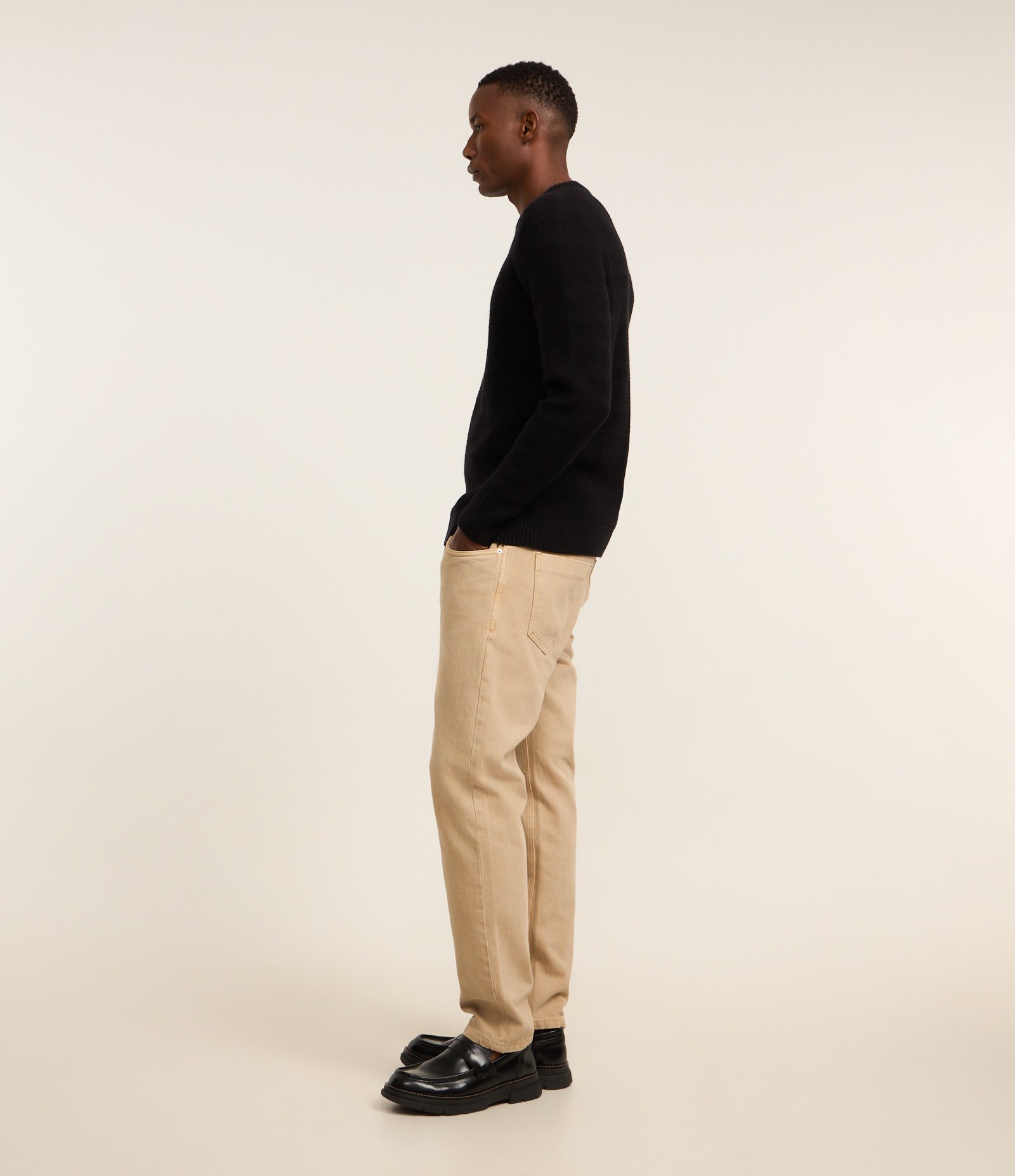 Suéter em Tricô com Textura Zig Zag Preto 5