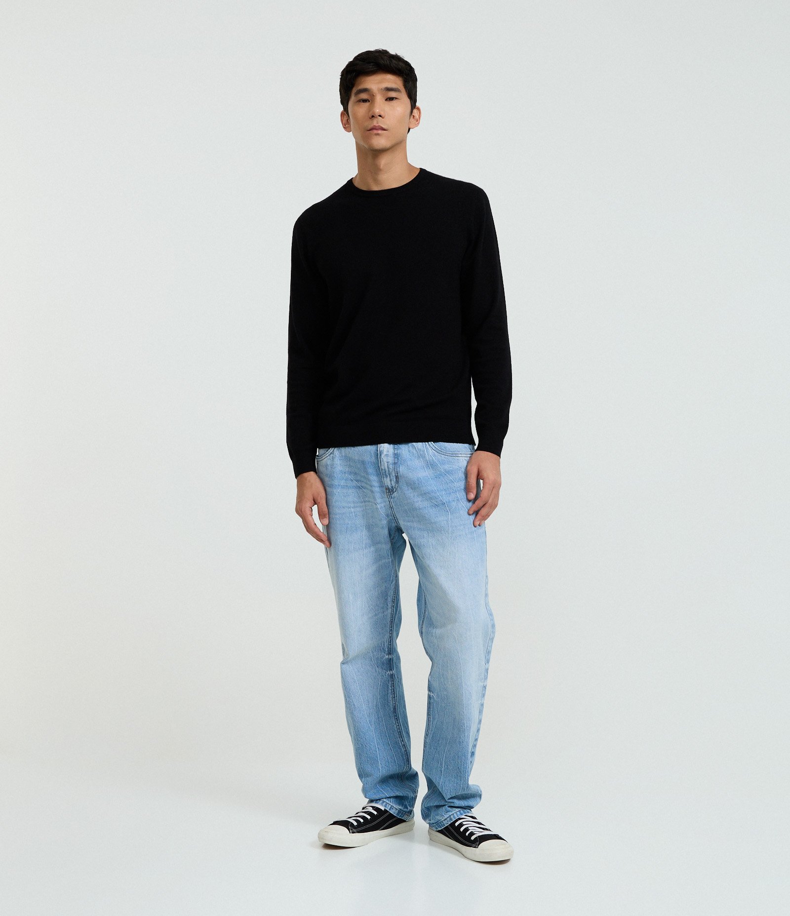 Suéter Básico em Efeito Tricô com Acabamento Canelado Preto 2