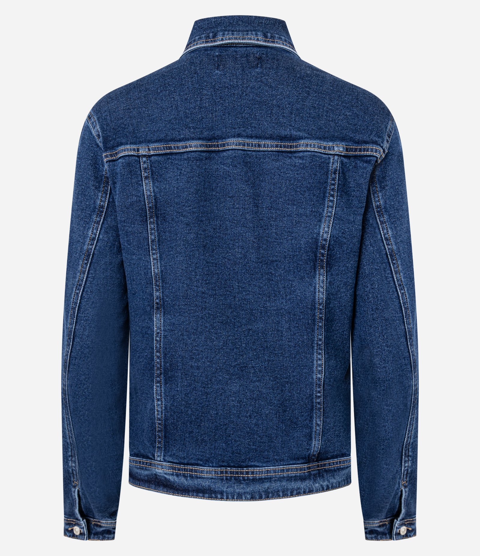 Jaqueta Trucker em Jeans com Bolsos Azul Escuro 8