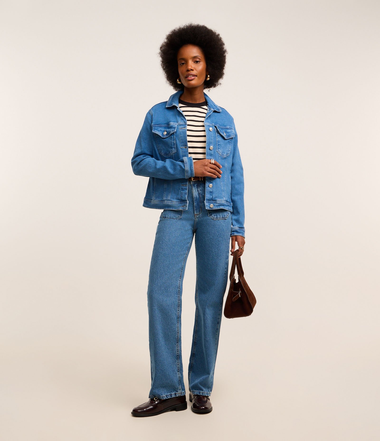 Jaqueta Trucker em Jeans com Bolsos Azul 2