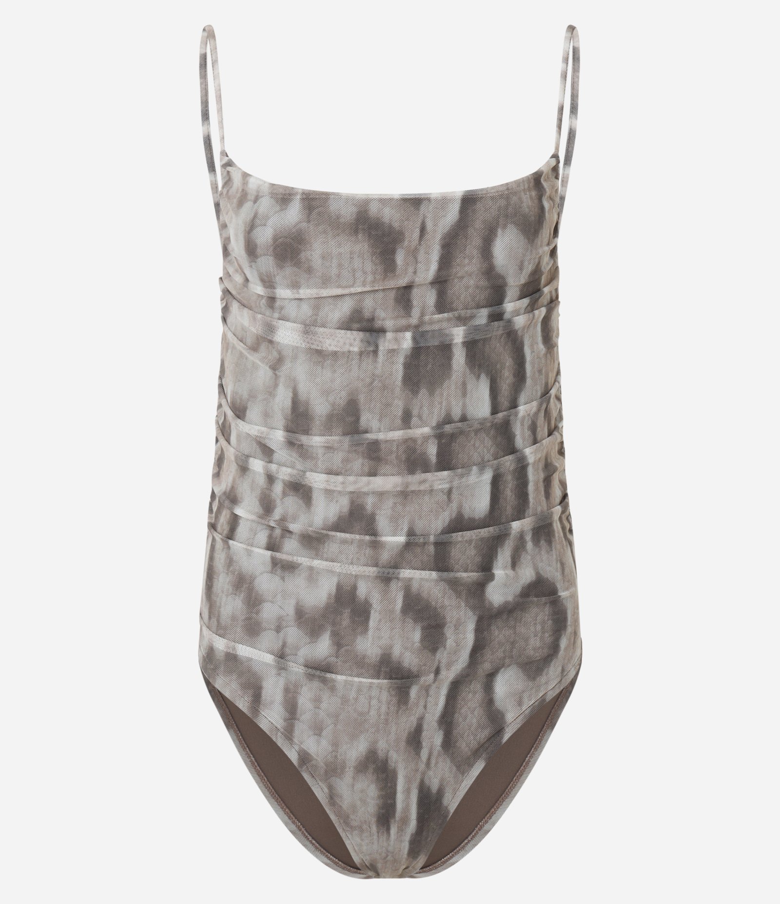 Body em Tule Animal Print e Alcinhas Finas Marrom 9