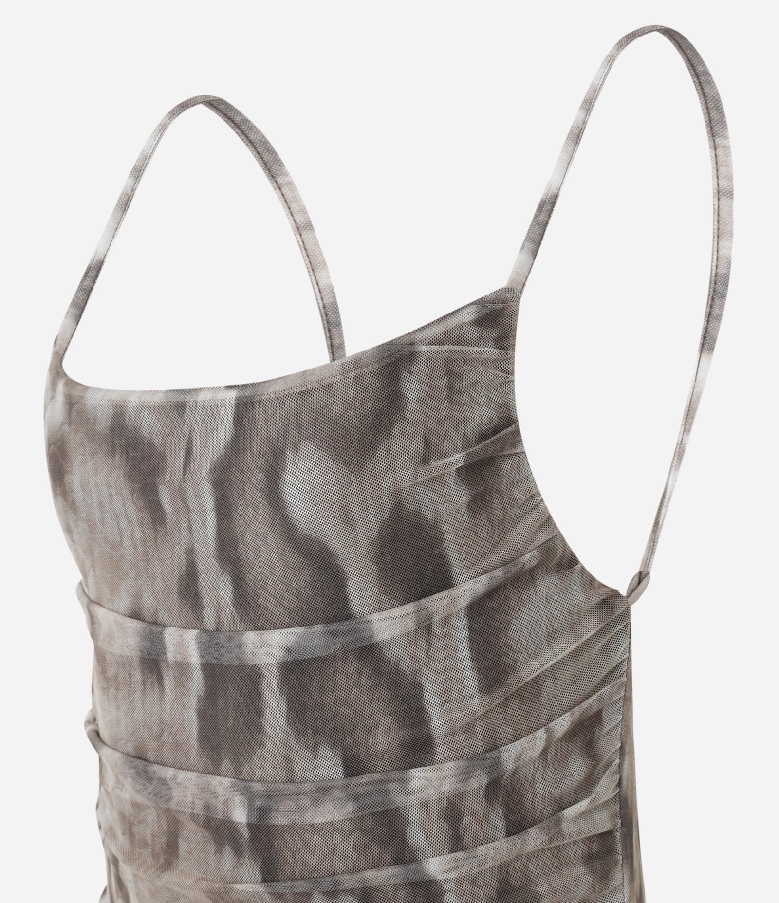 Body em Tule Animal Print e Alcinhas Finas Marrom 10