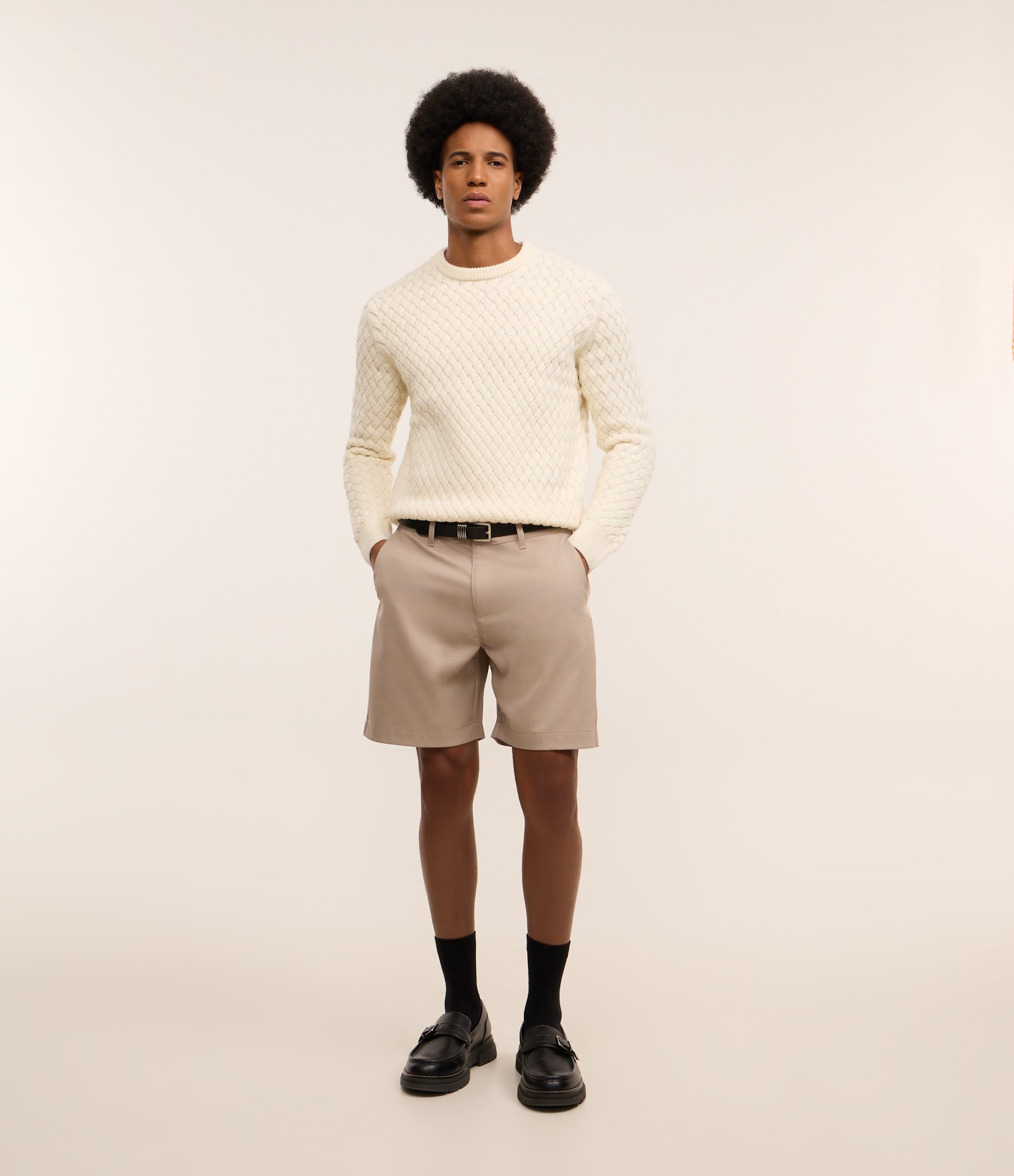 Bermuda Tech Reta em Sarja Cinza 4