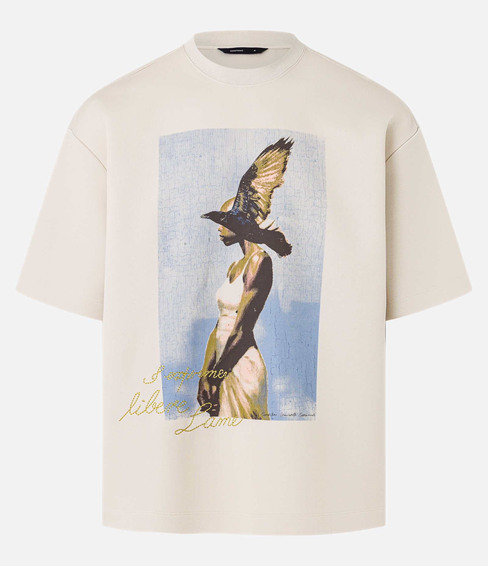 Camiseta Overboxy em Algodão com Lettering Bordado Bege 7