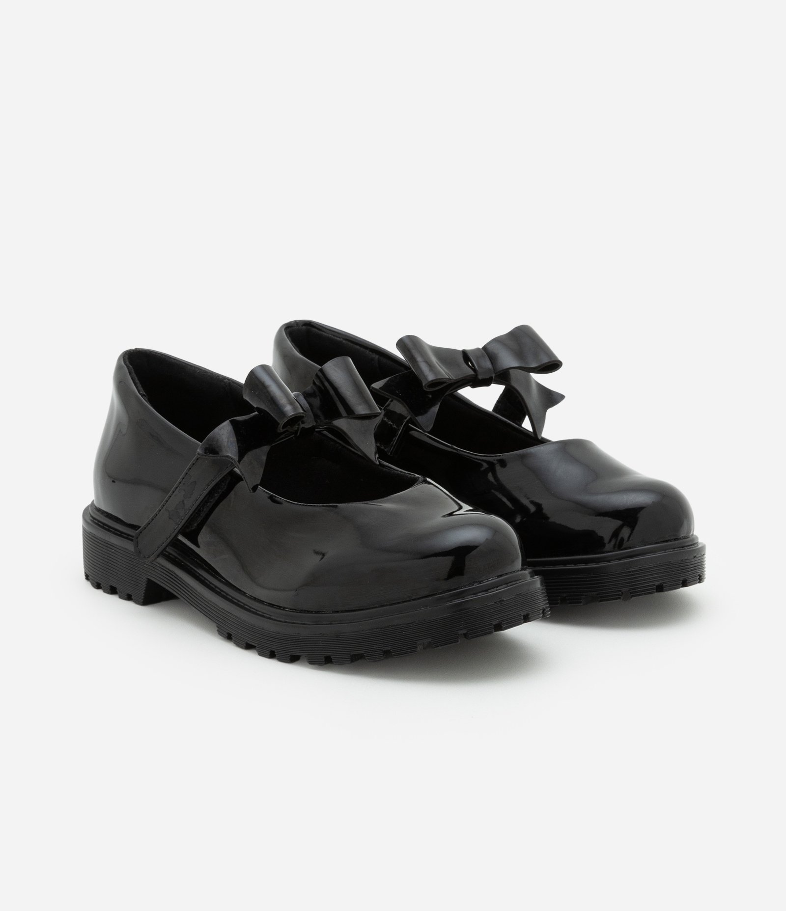 Sapato Boneca Infantil Envernizado com Lacinho - Tam 25 ao 32 Preto 1