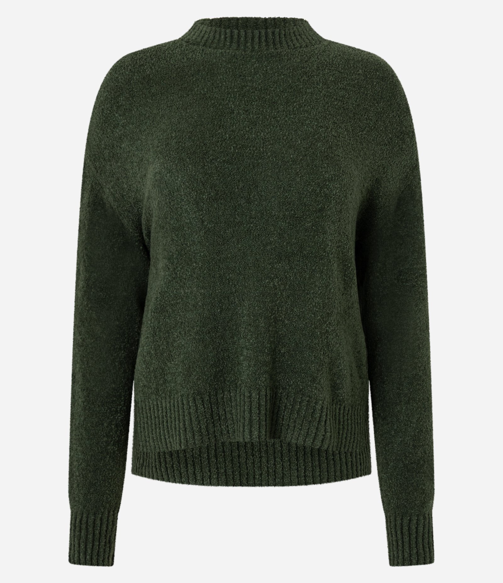 Suéter em Tricô Texturizado com Cava Deslocada Verde 4