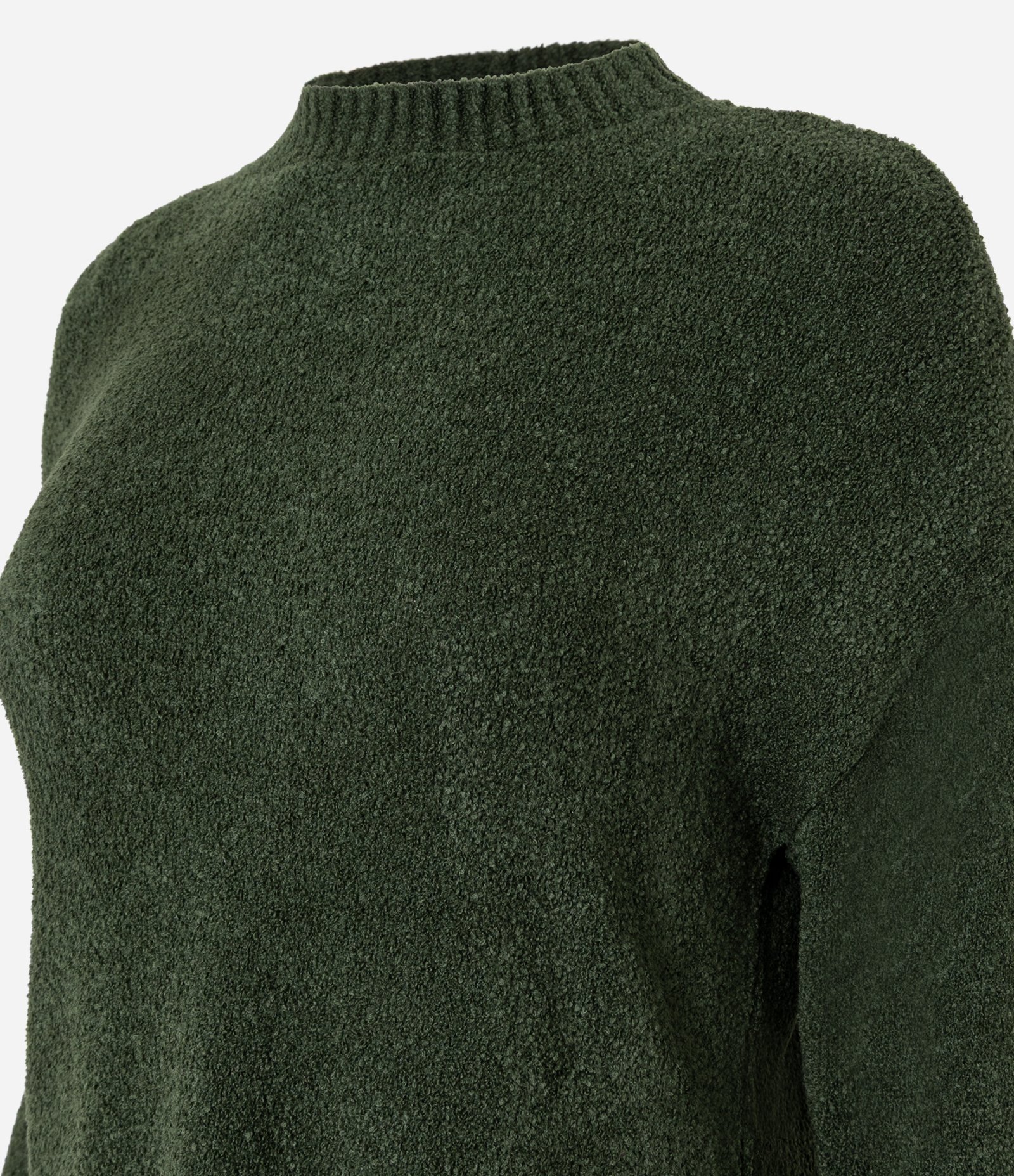 Suéter em Tricô Texturizado com Cava Deslocada Verde 5