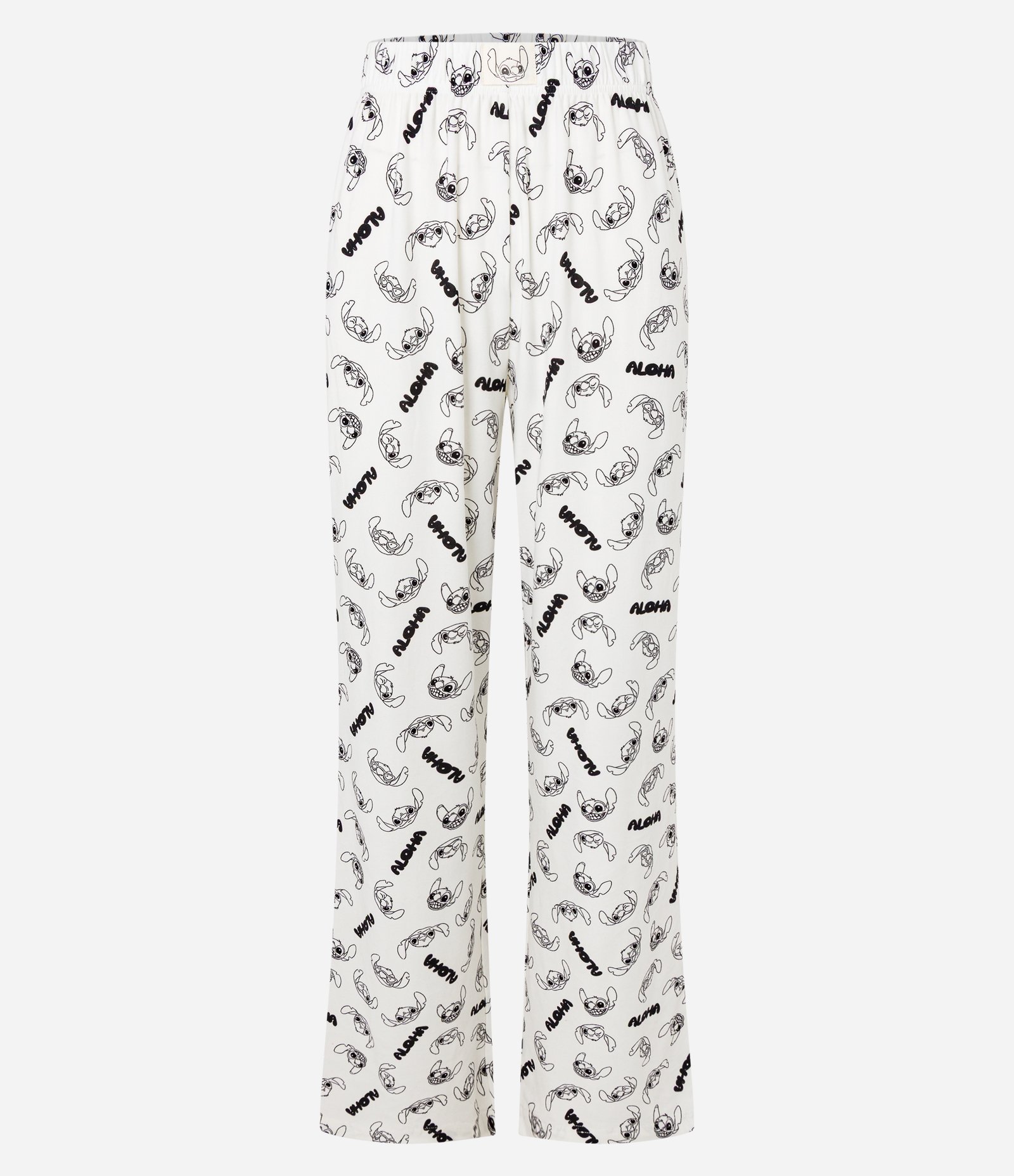 Calça de Pijama em Tecido Toque Suave com Estampa Stitch Branco Neve 5