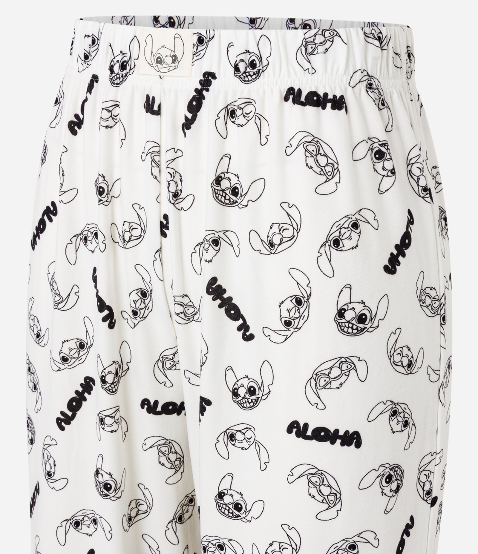 Calça de Pijama em Tecido Toque Suave com Estampa Stitch Branco Neve 6