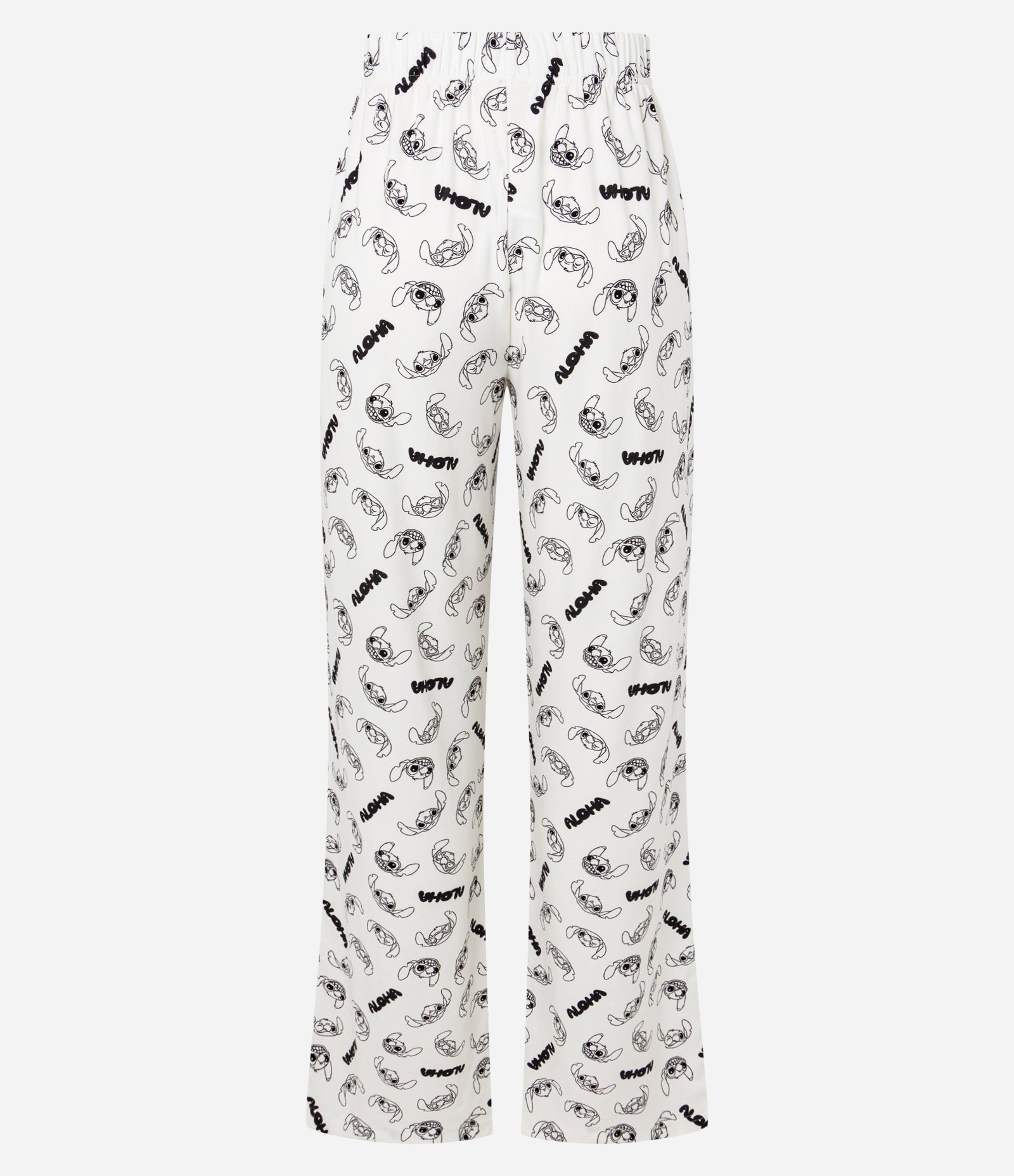 Calça de Pijama em Tecido Toque Suave com Estampa Stitch Branco Neve 7