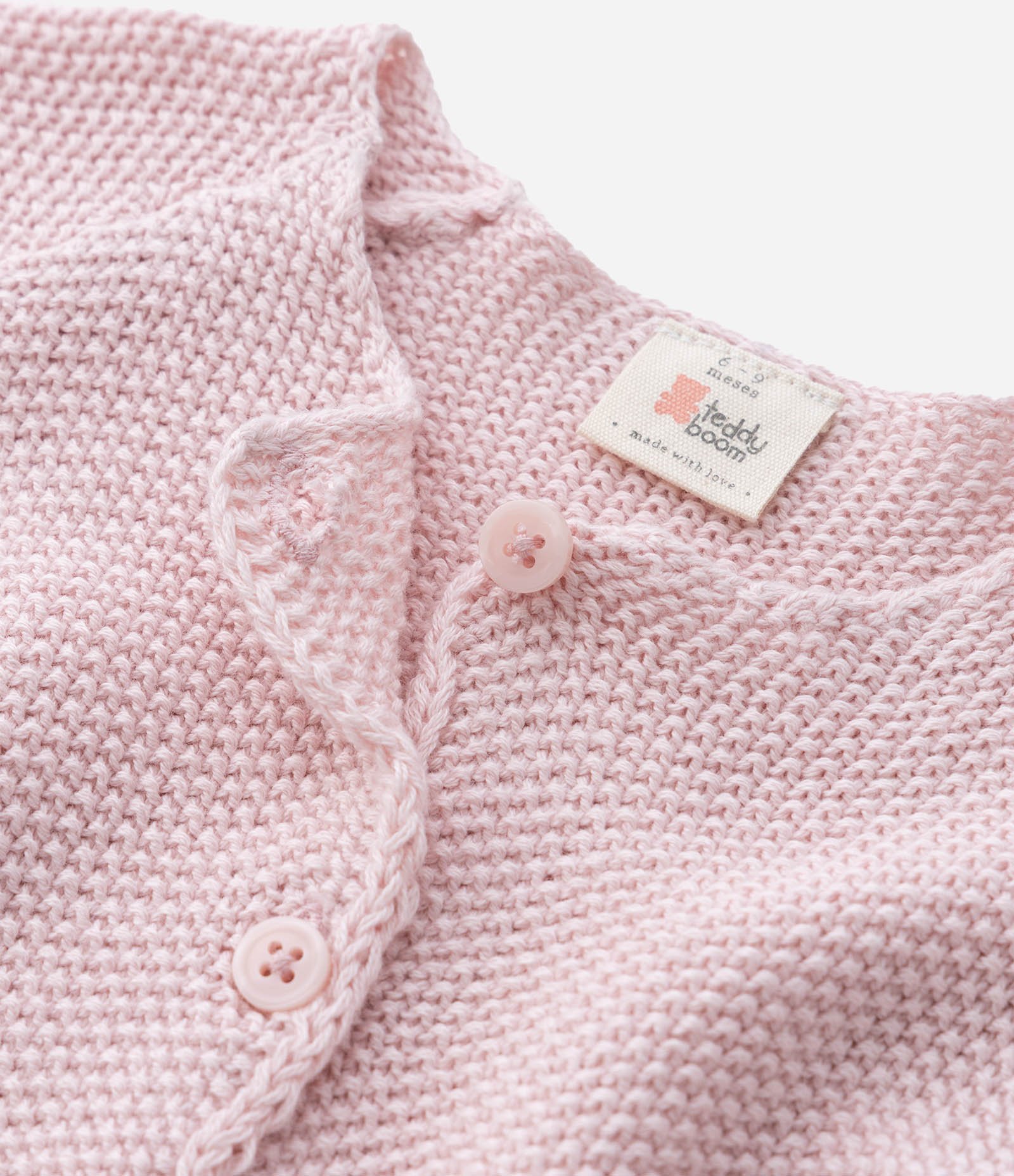 Cardigan Infantil em Tricô com Babados - Tam RN a 18 Meses Rosa 5