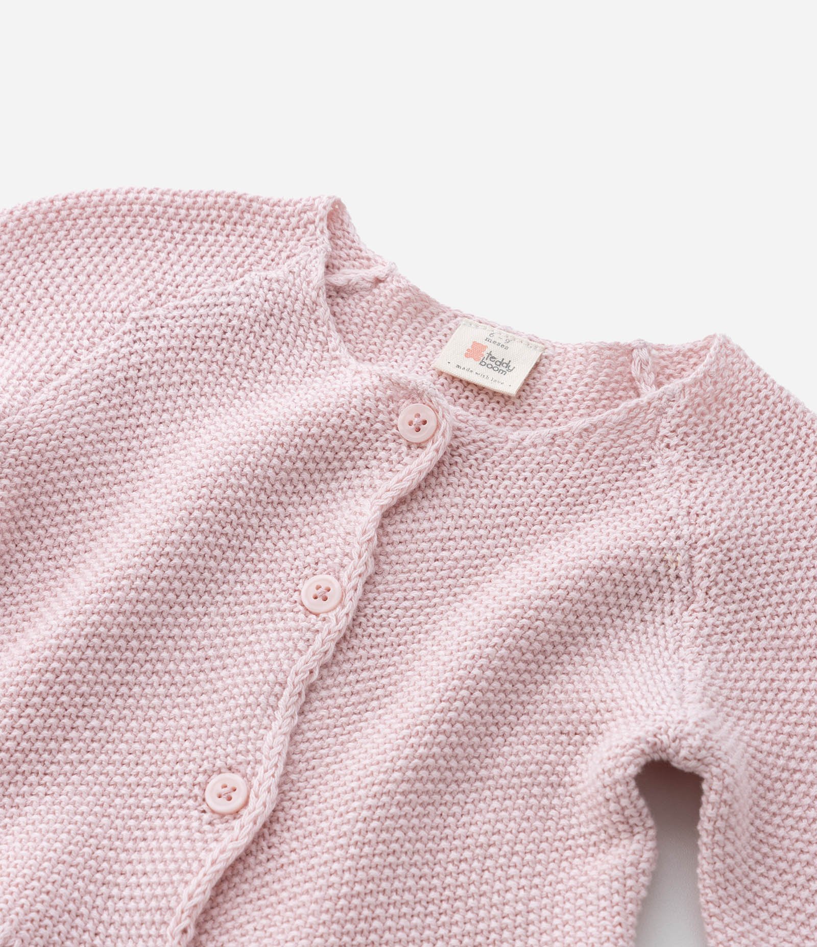Cardigan Infantil em Tricô com Babados - Tam RN a 18 Meses Rosa 6