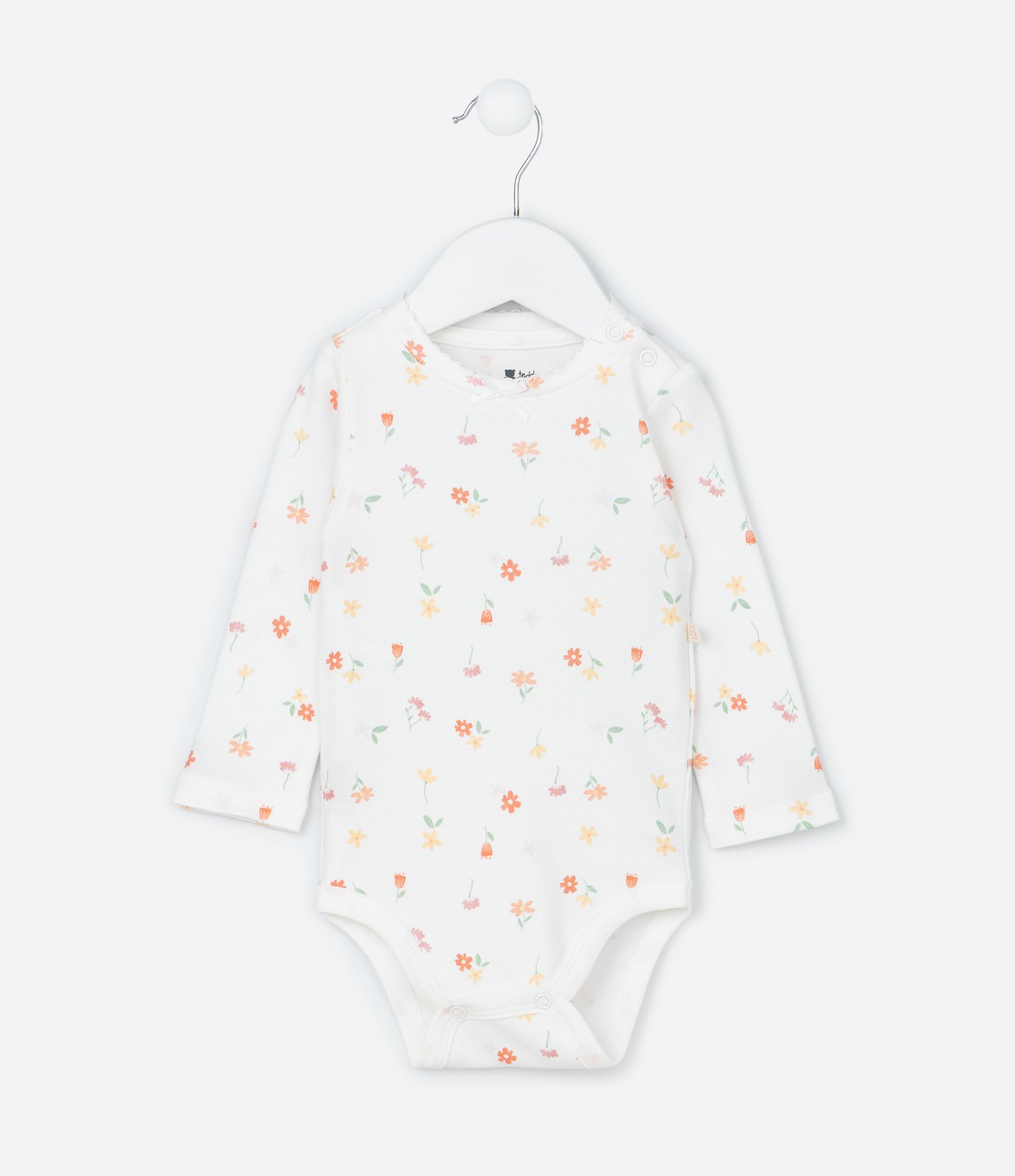 Conjunto Infantil em Suedine com Bordado Flor - Tam RN a 18 meses Branco/Verde 4