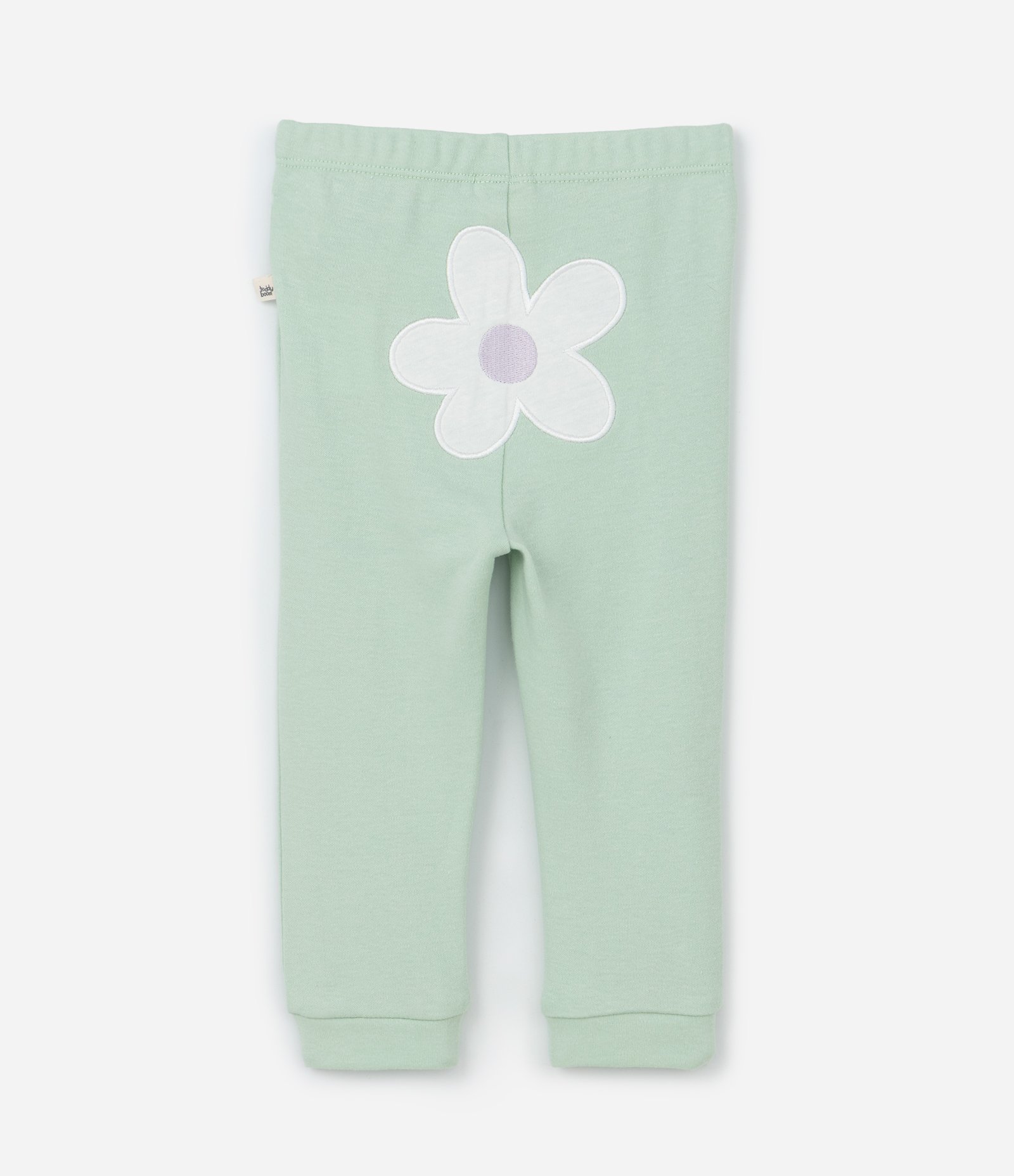 Conjunto Infantil em Suedine com Bordado Flor - Tam RN a 18 meses Branco/Verde 8