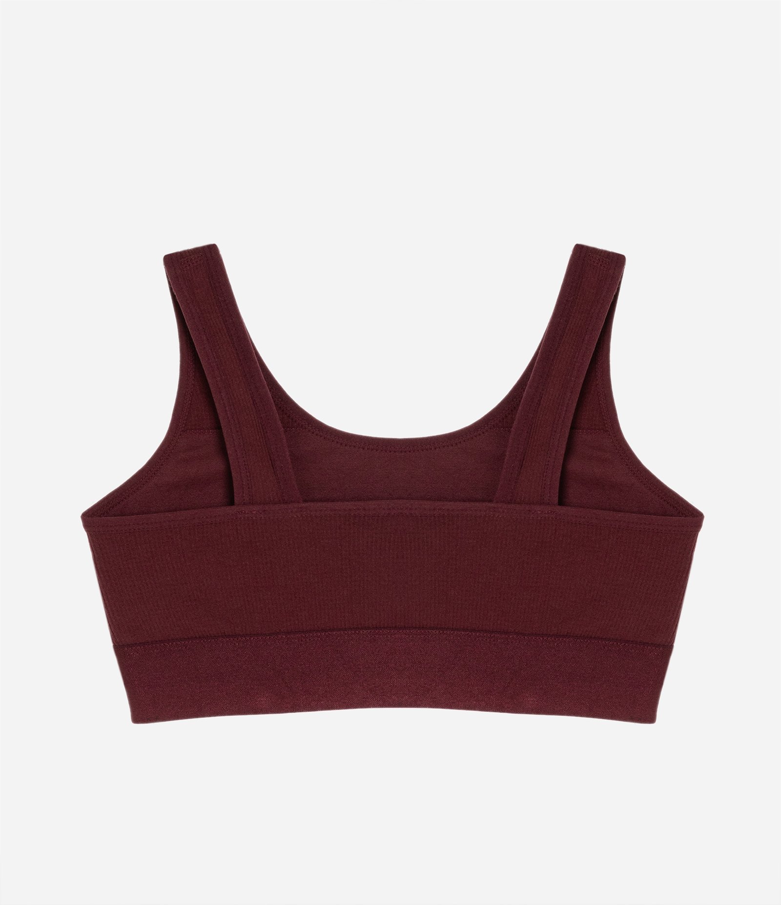 Sutiã Top Sem Bojo Sem Aro em Poliamida Seamless com Alças Largas Bordô 6