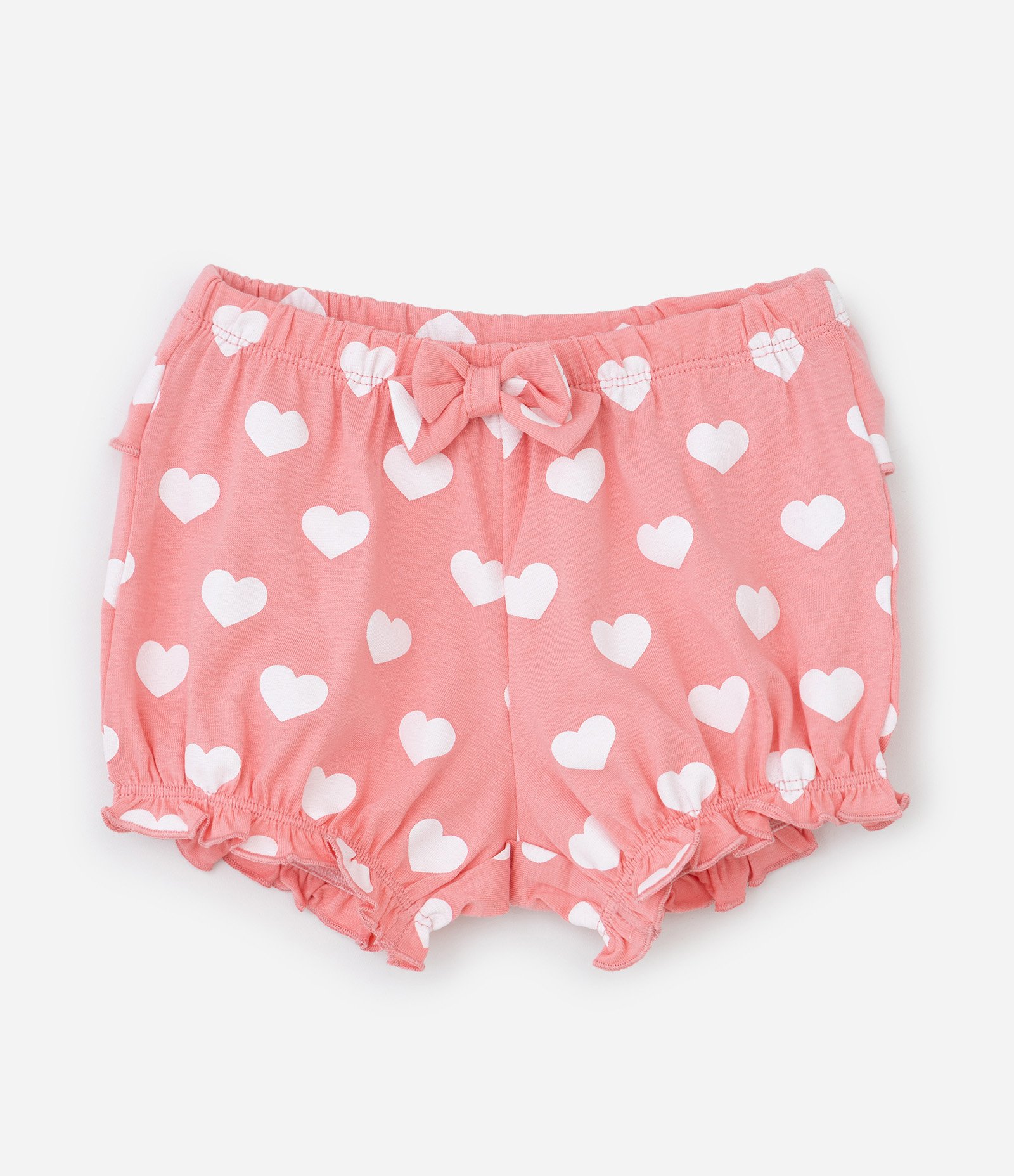 Conjunto Infantil com Bolsos e Estampa Corações - Tam 0 a 18 meses Rosa 7